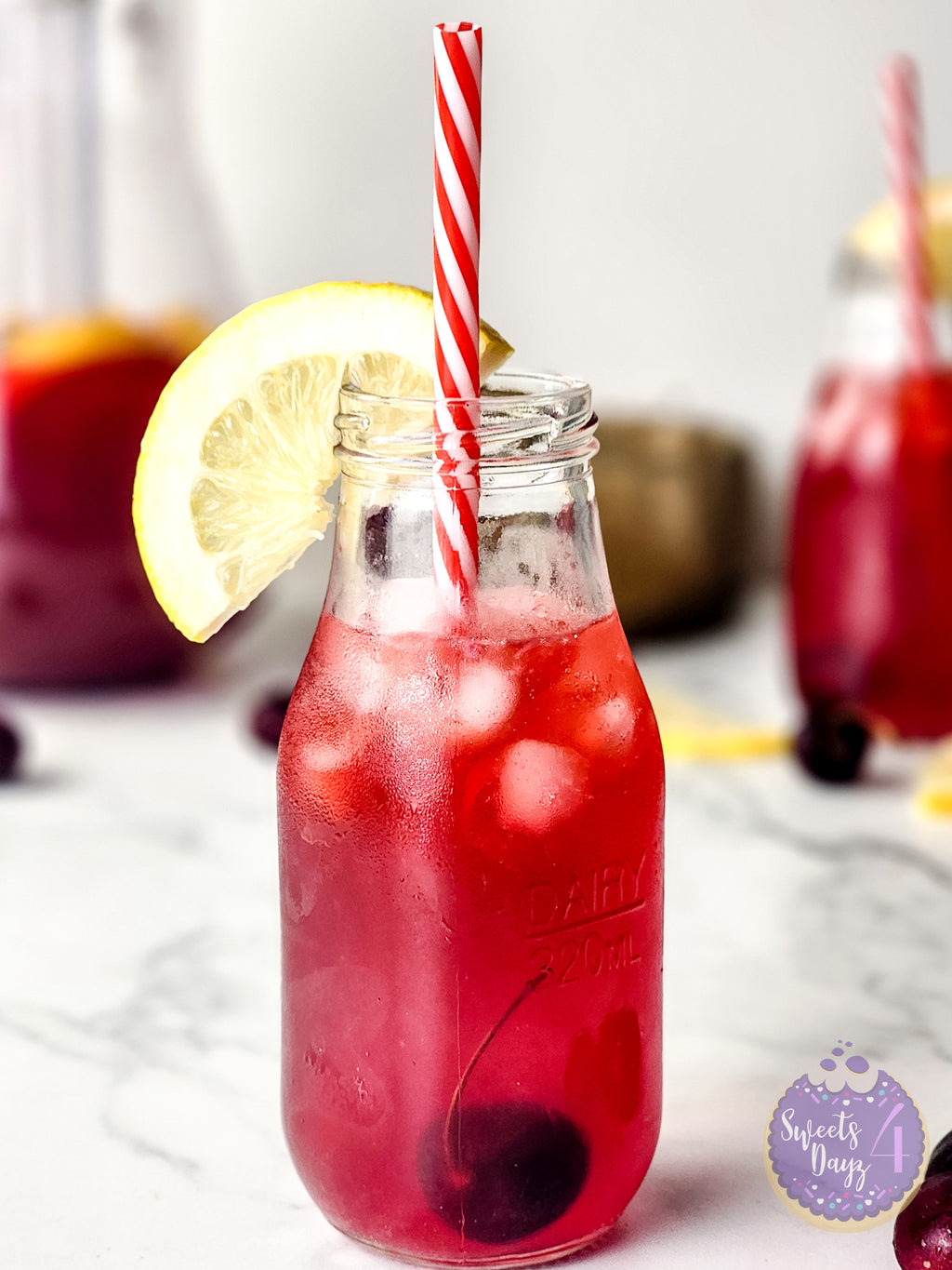 Cherry Lemonade on Marble