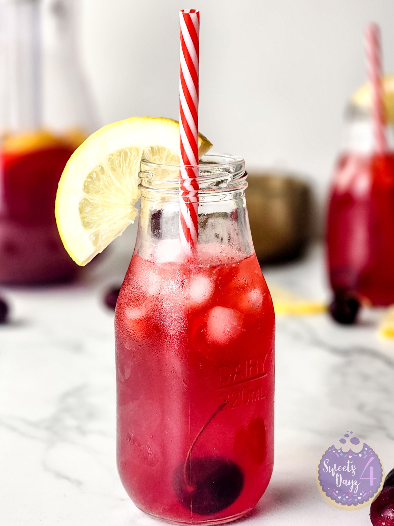 Cherry Lemonade on Marble