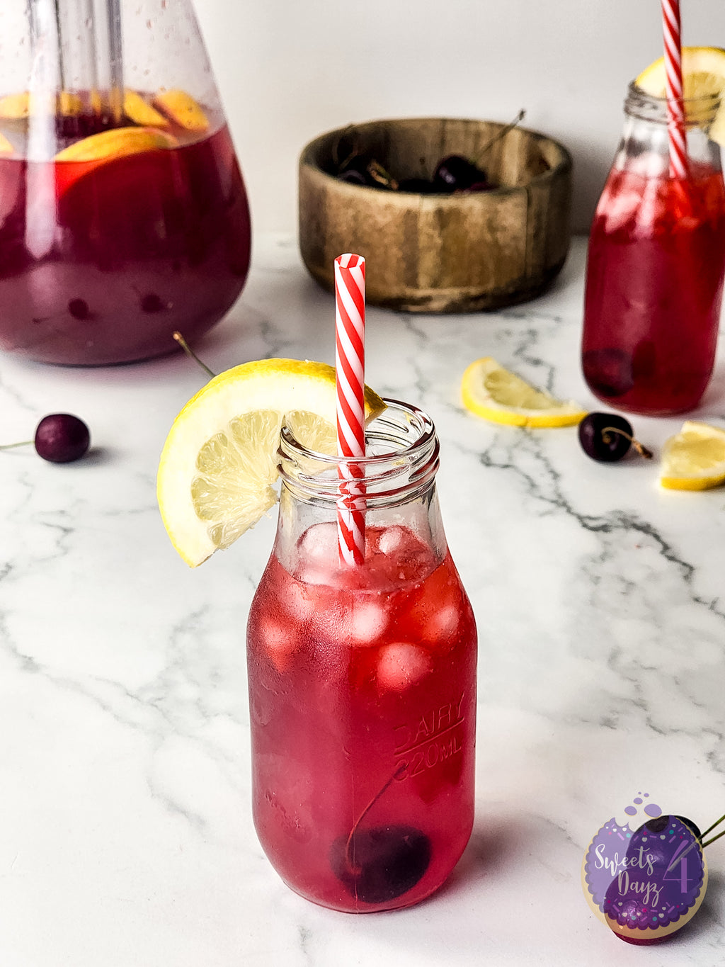 Cherry Lemonade on Marble