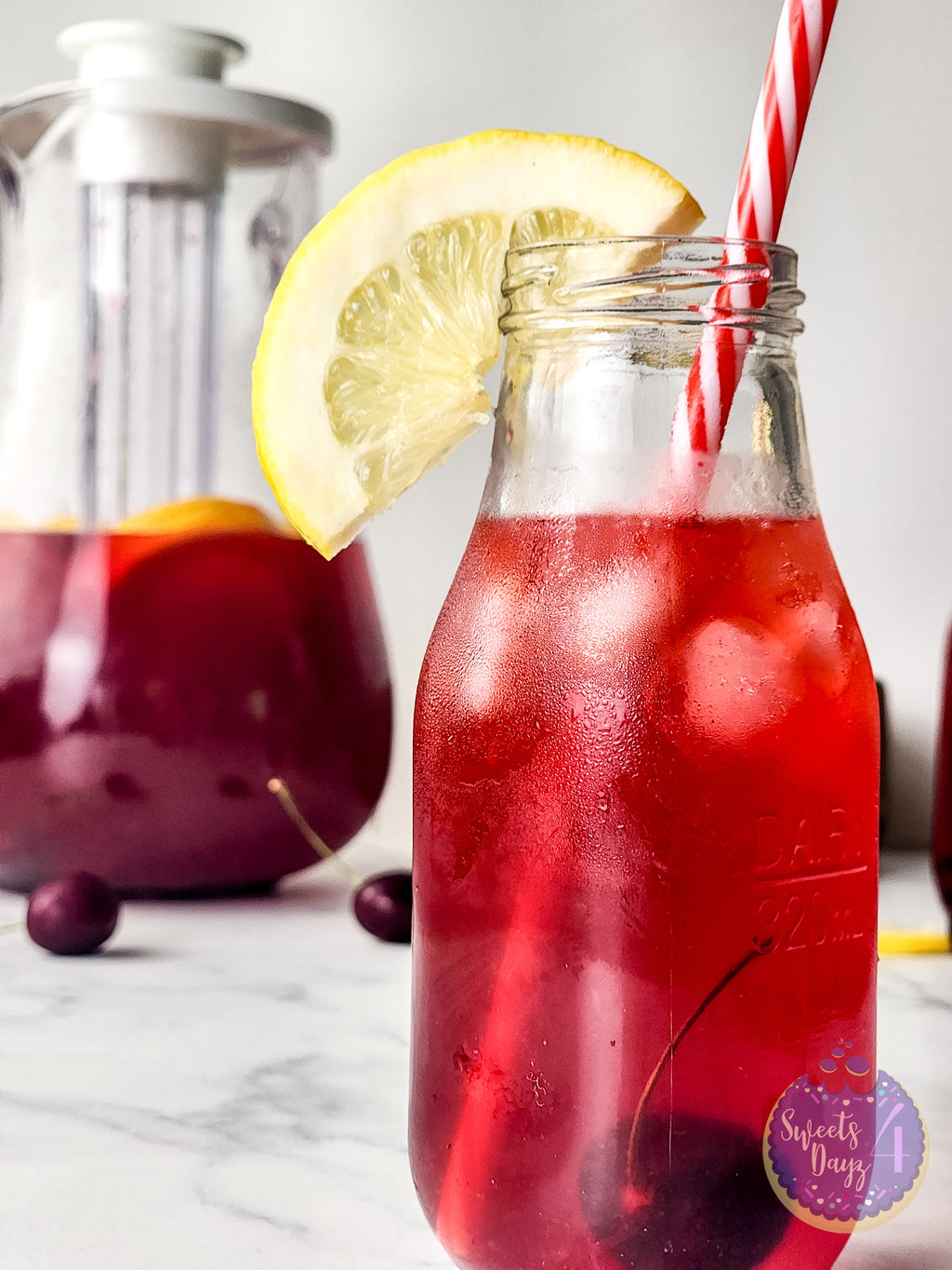 Cherry Lemonade on Marble
