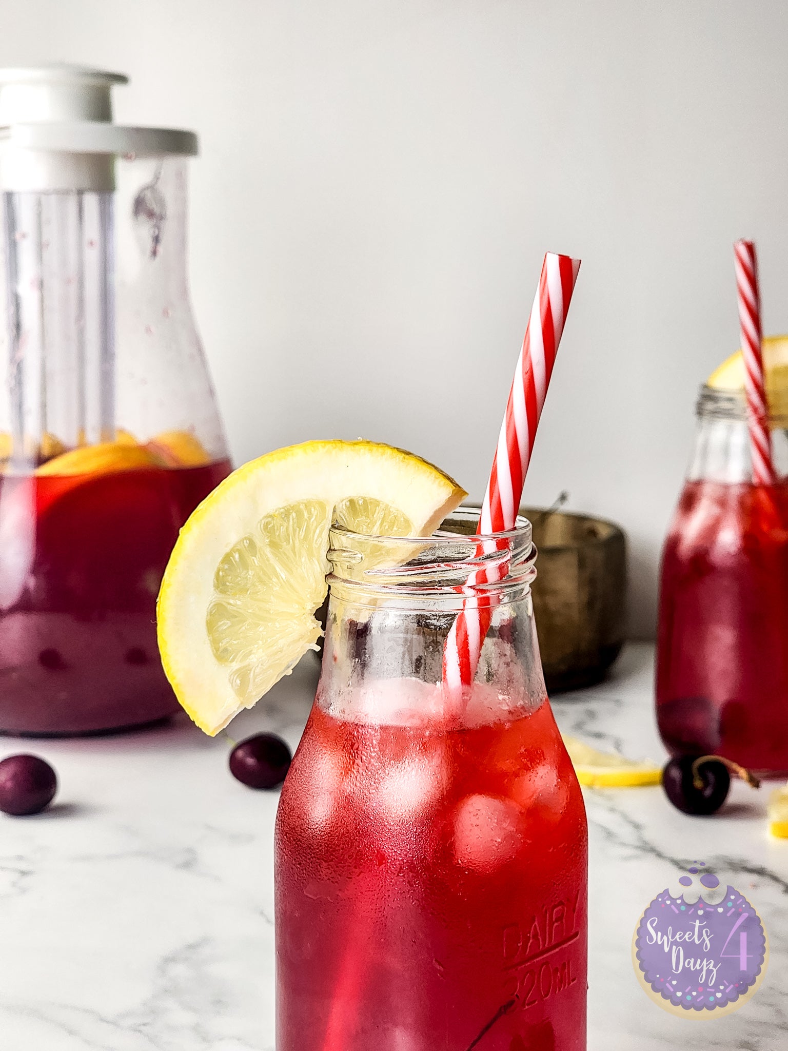 Cherry Lemonade on Marble