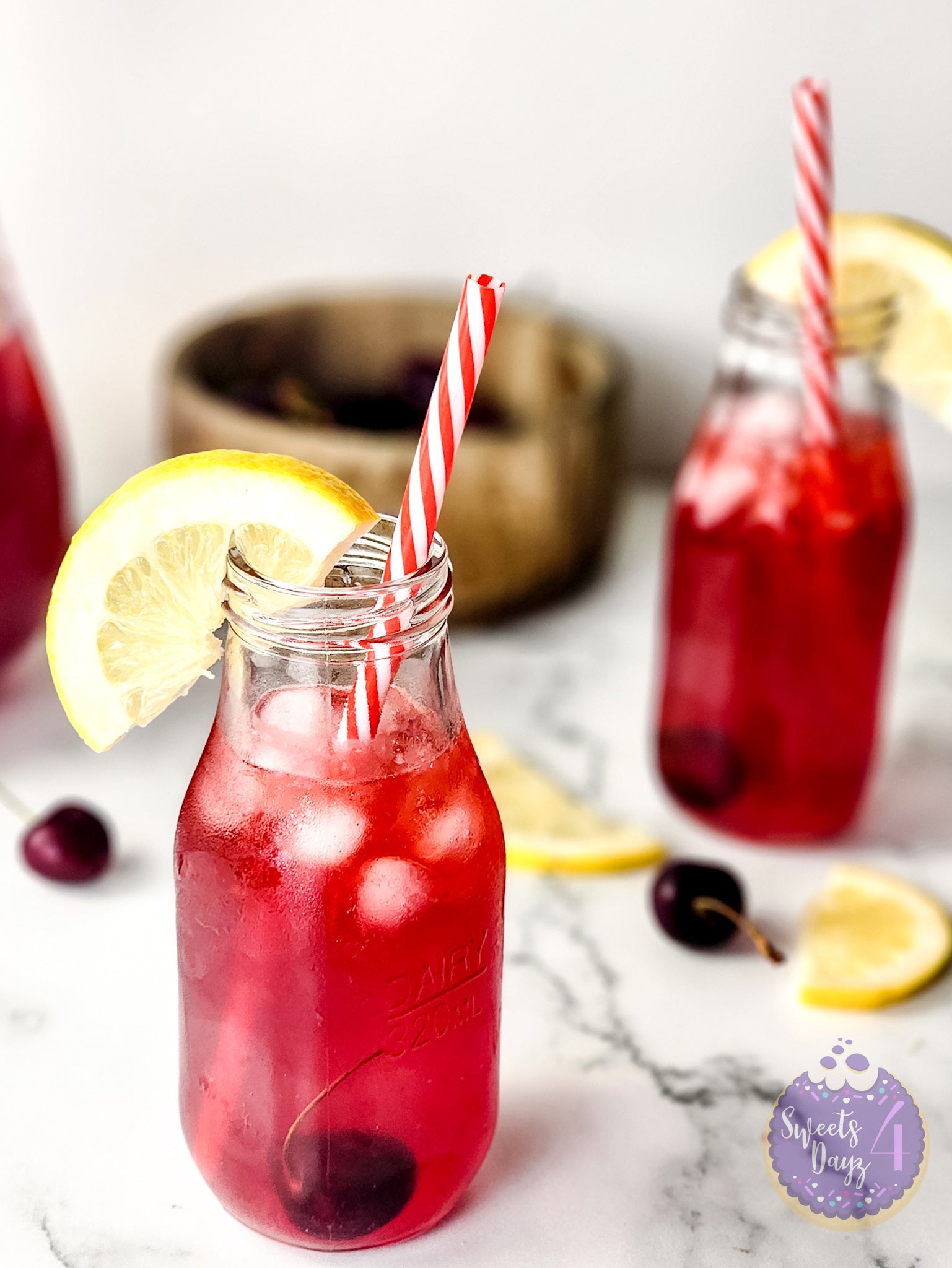 Cherry Lemonade on Marble