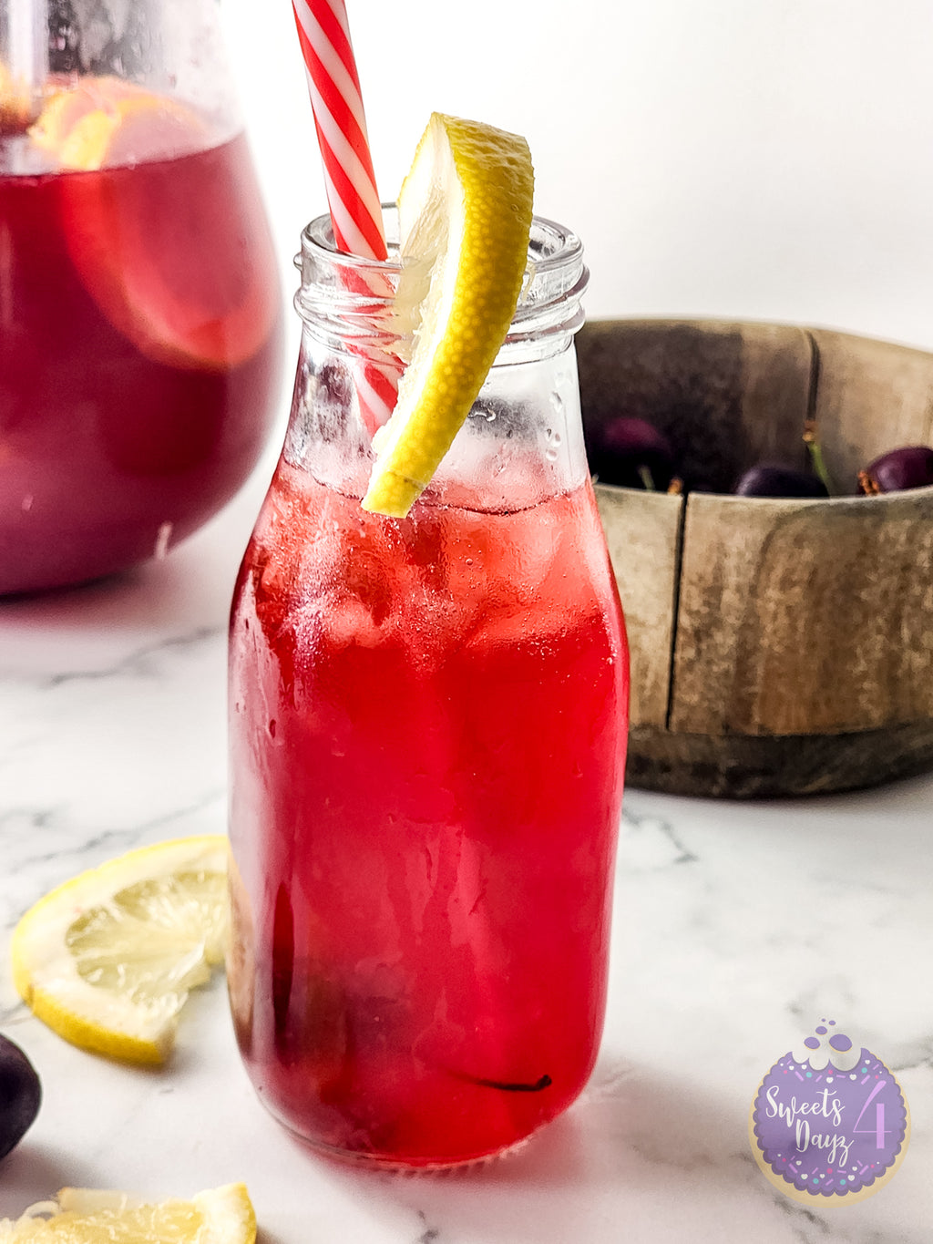 Cherry Lemonade on Marble