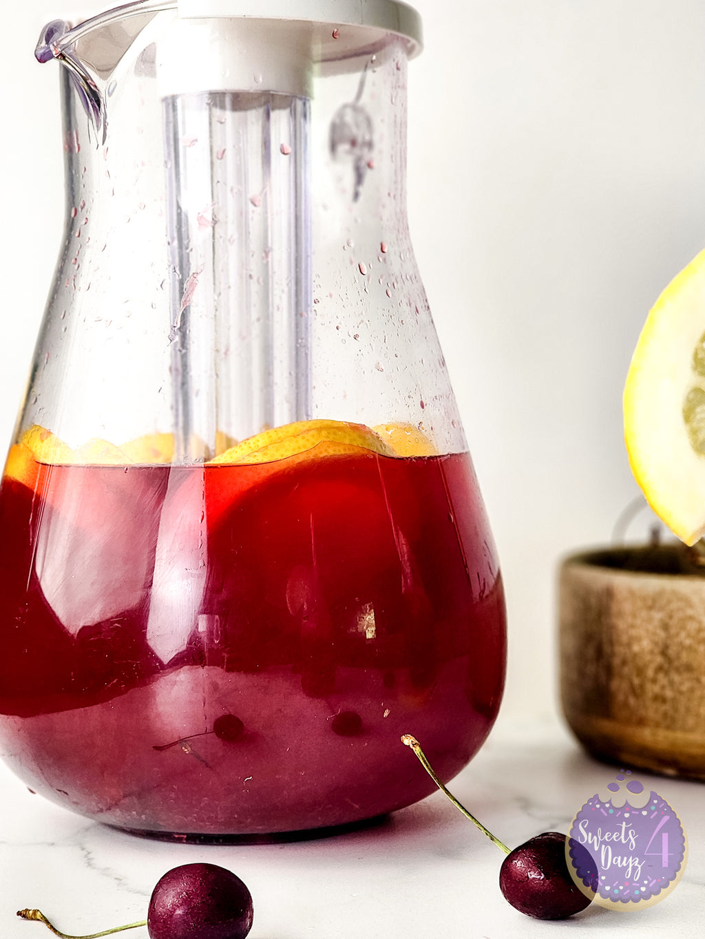 Cherry Lemonade on Marble