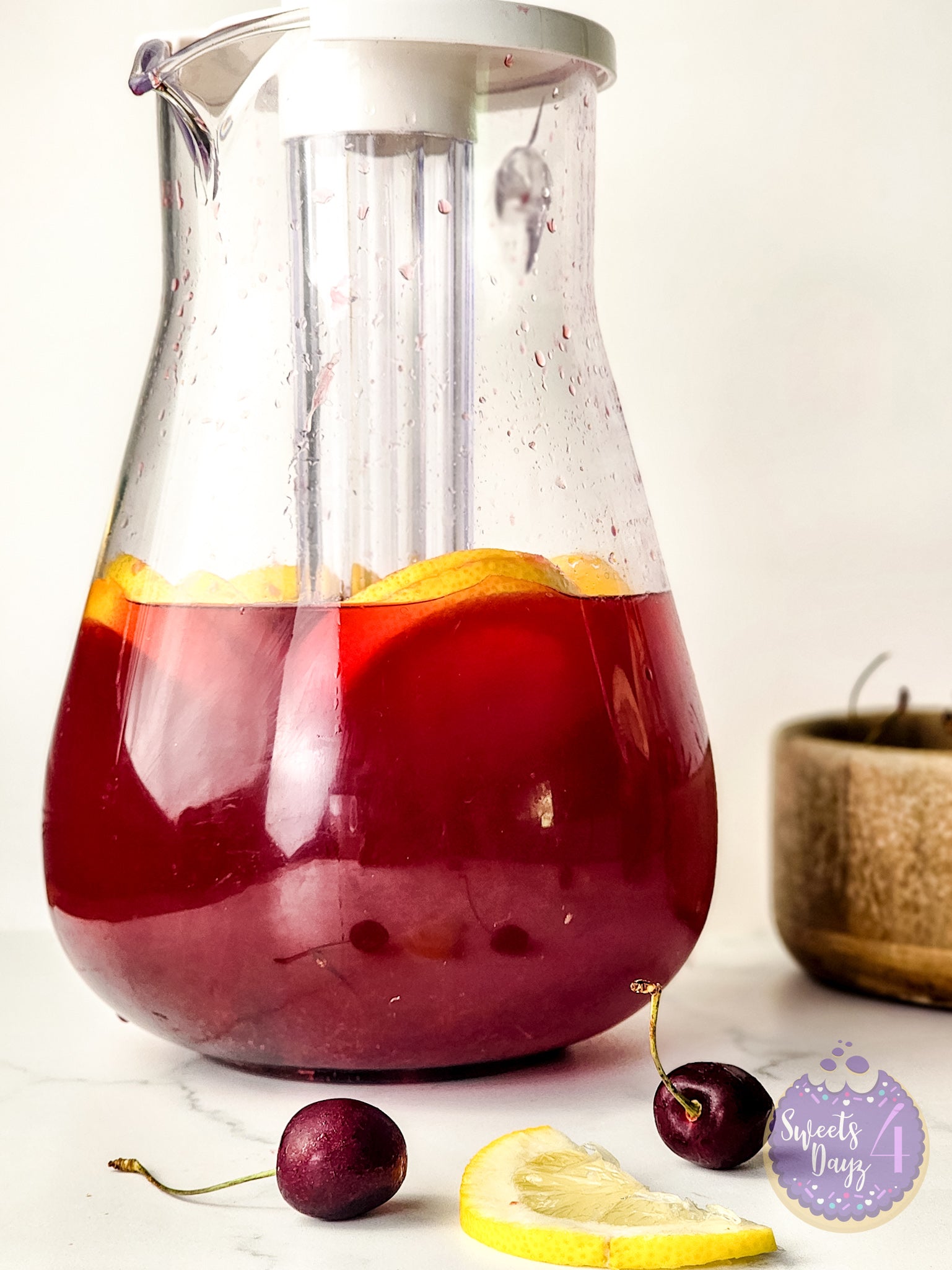 Cherry Lemonade on Marble