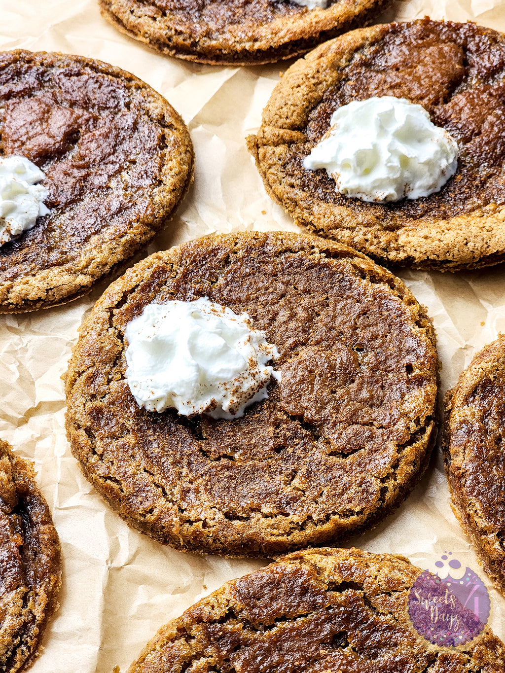 Pumpkin Pie Cookies on Gold Marble
