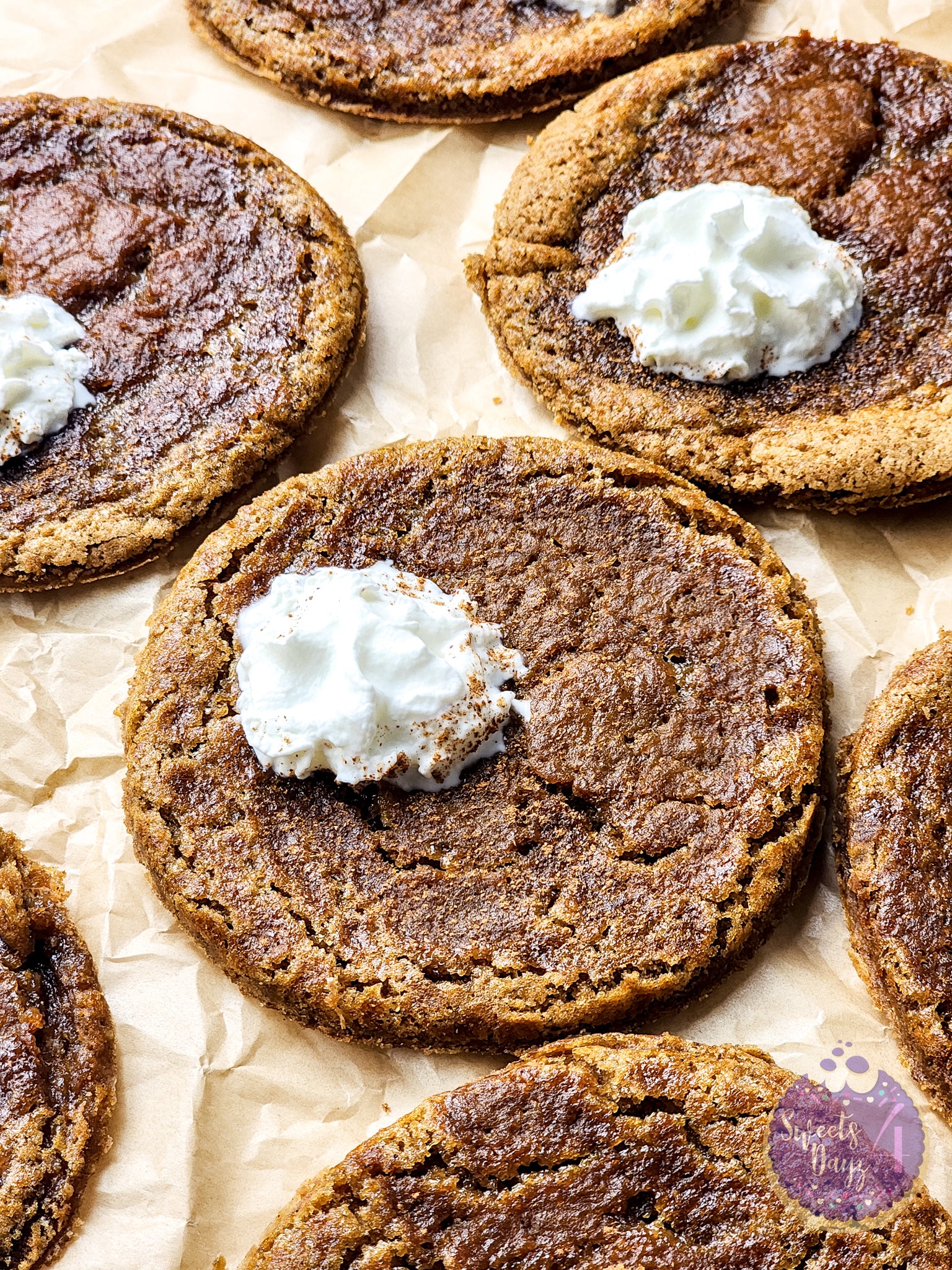 Pumpkin Pie Cookies on Gold Marble