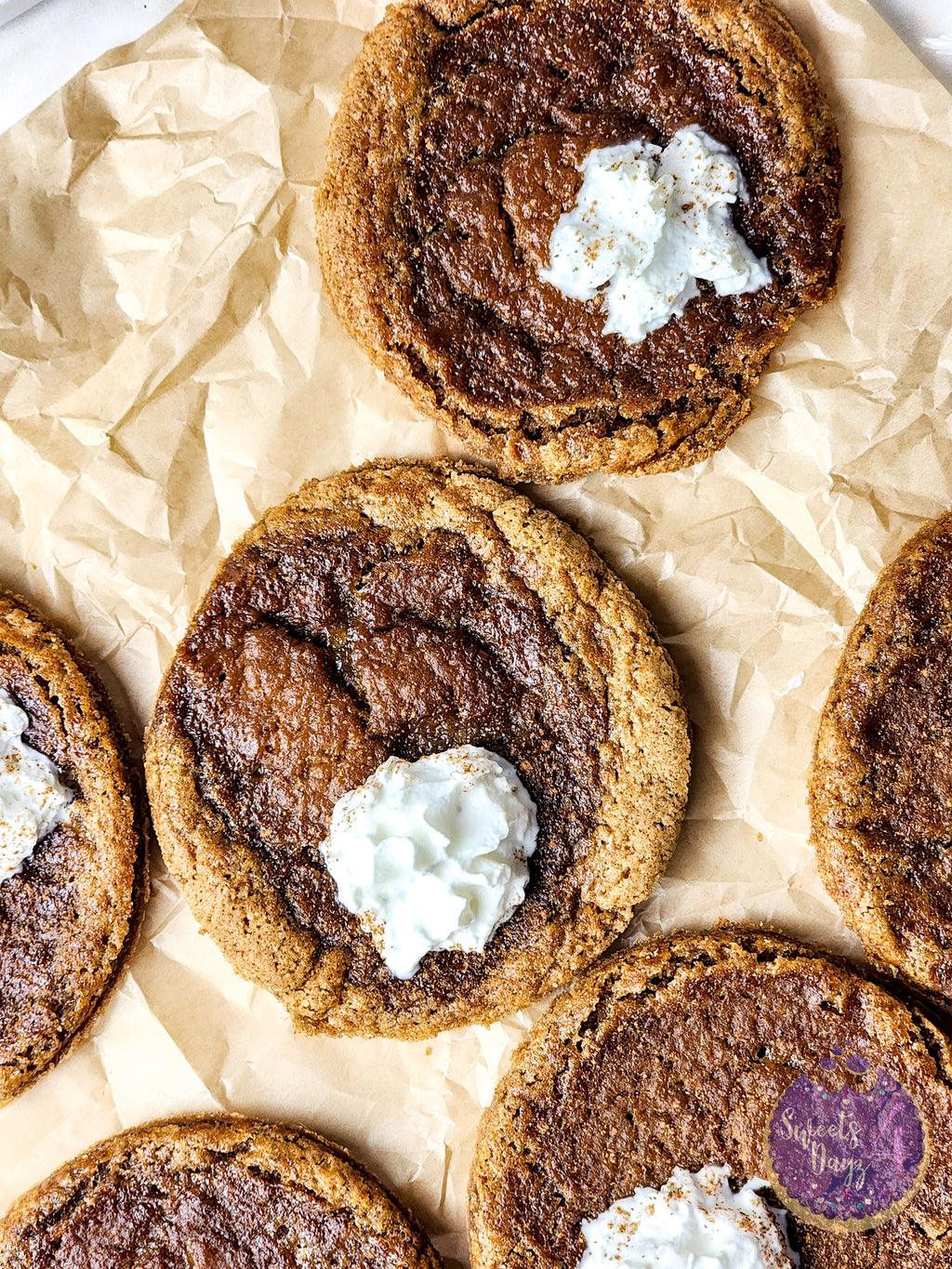 Pumpkin Pie Cookies on Gold Marble