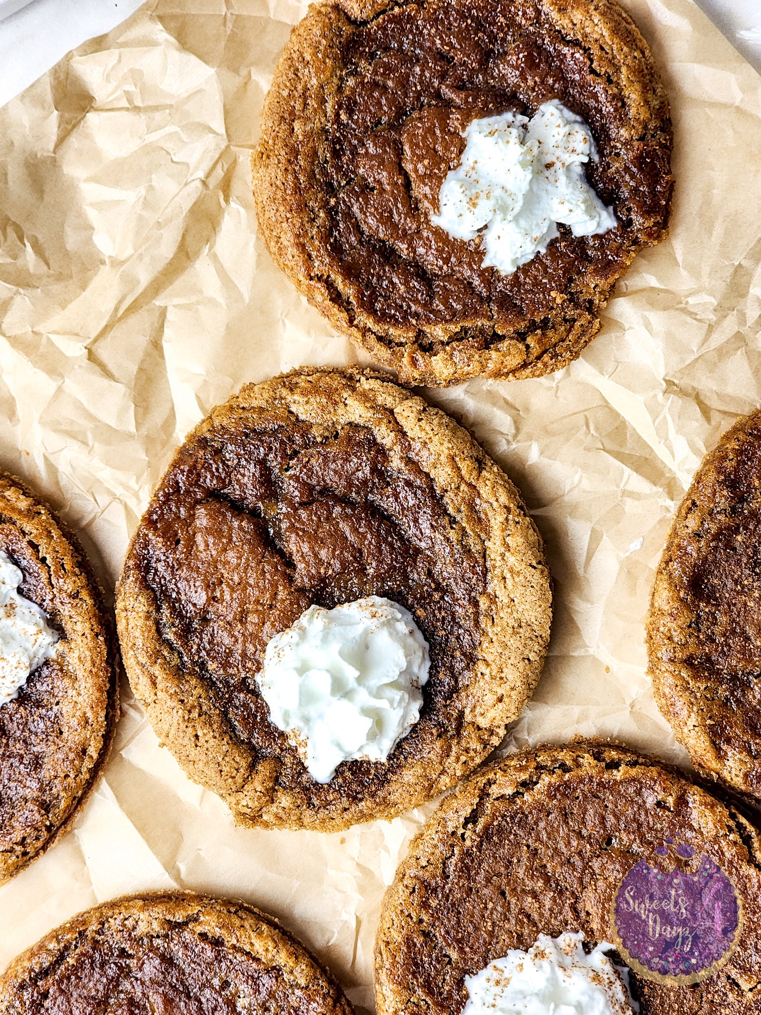 Pumpkin Pie Cookies on Gold Marble