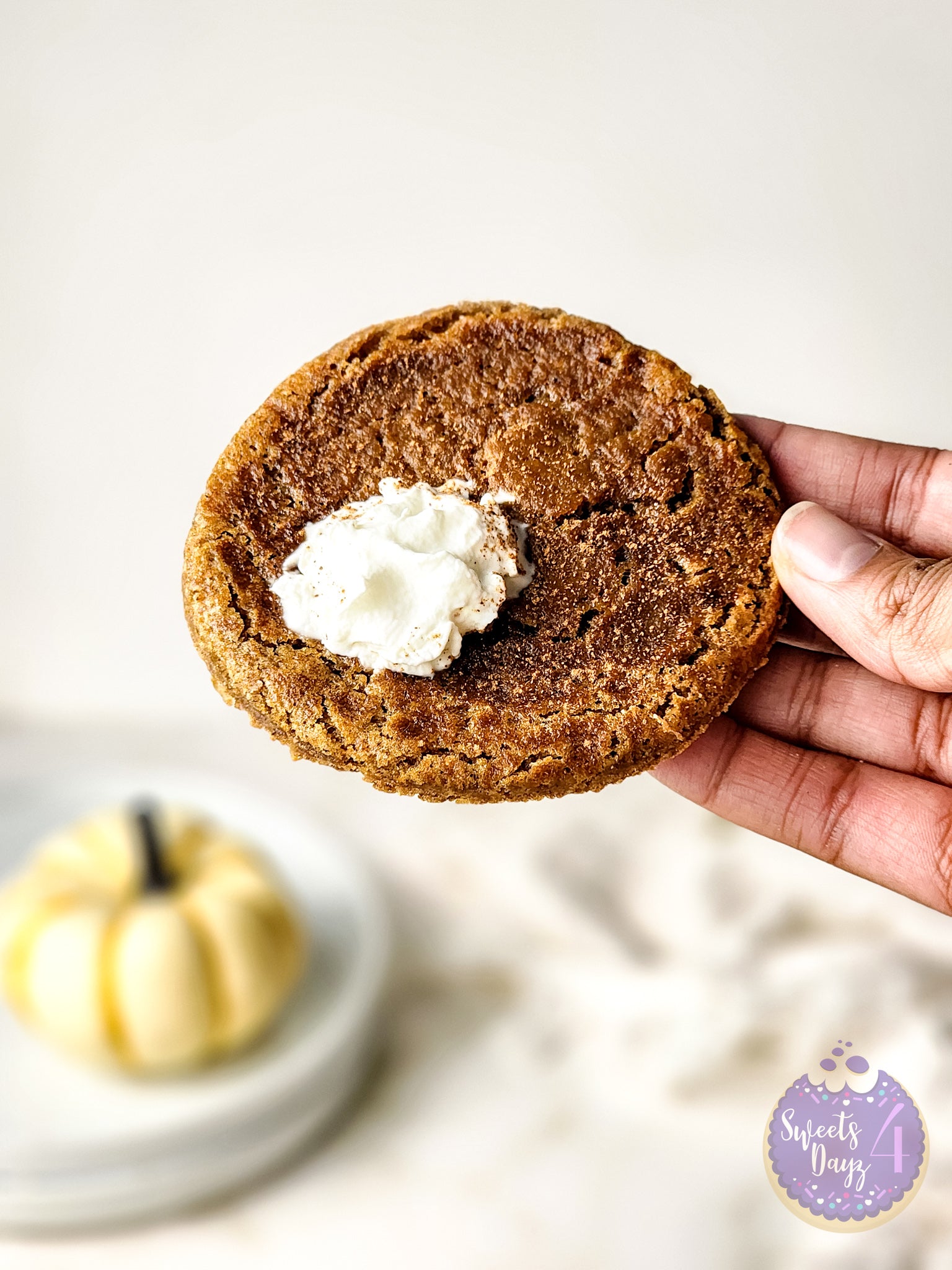 Pumpkin Pie Cookies on Gold Marble