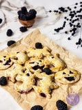 Spooky Fruit Hand Pies on Gold Marble