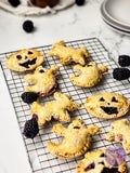 Spooky Fruit Hand Pies on Marble