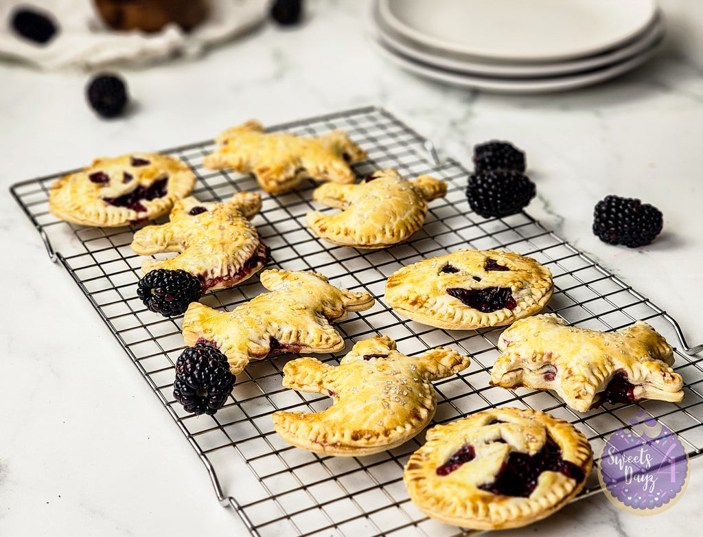 Spooky Fruit Hand Pies on Marble