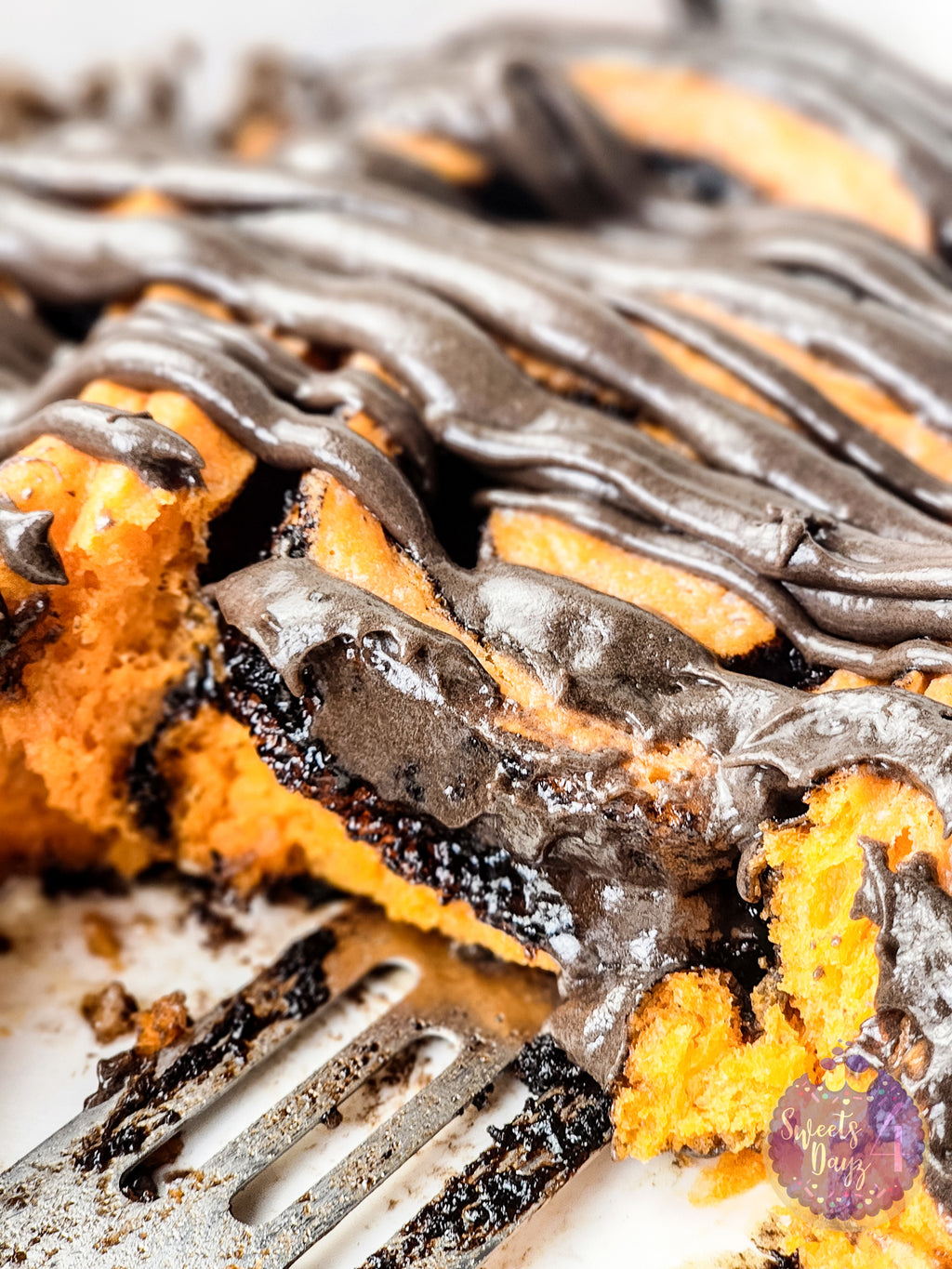 Halloween Cinnamon Rolls on Gold Marble