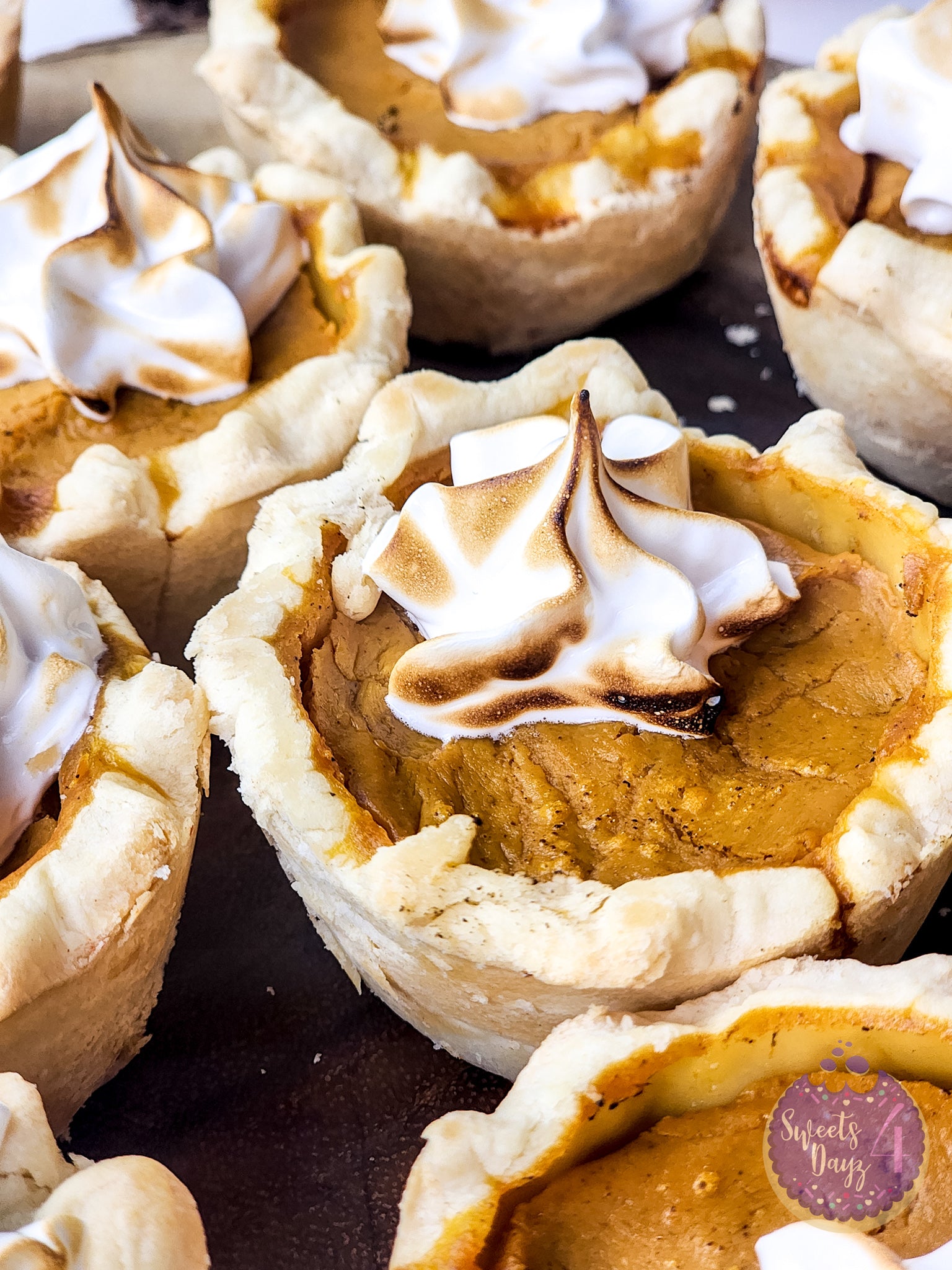 Mini Pumpkin Pies on White