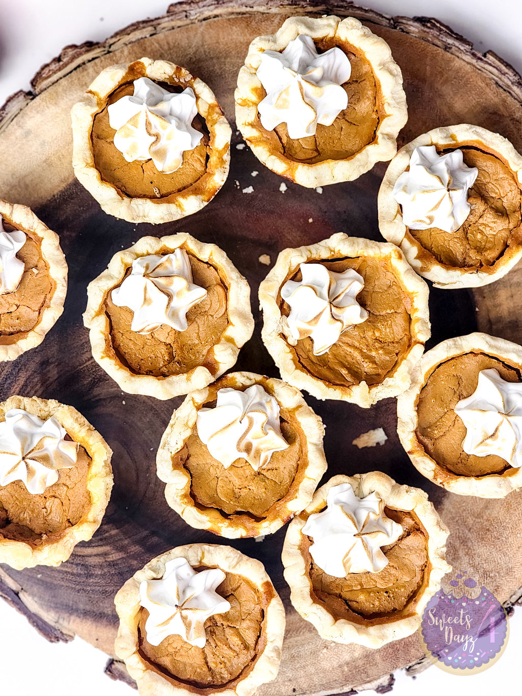Mini Pumpkin Pies on White