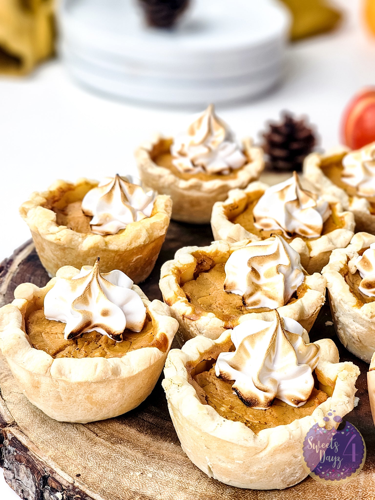 Mini Pumpkin Pies on White