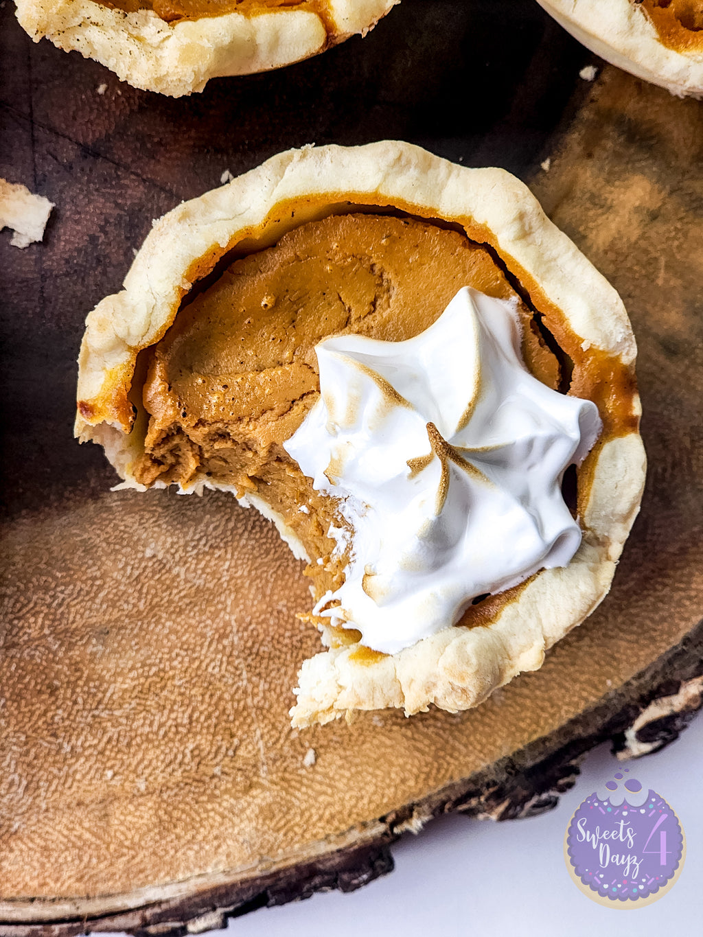 Mini Pumpkin Pies on White