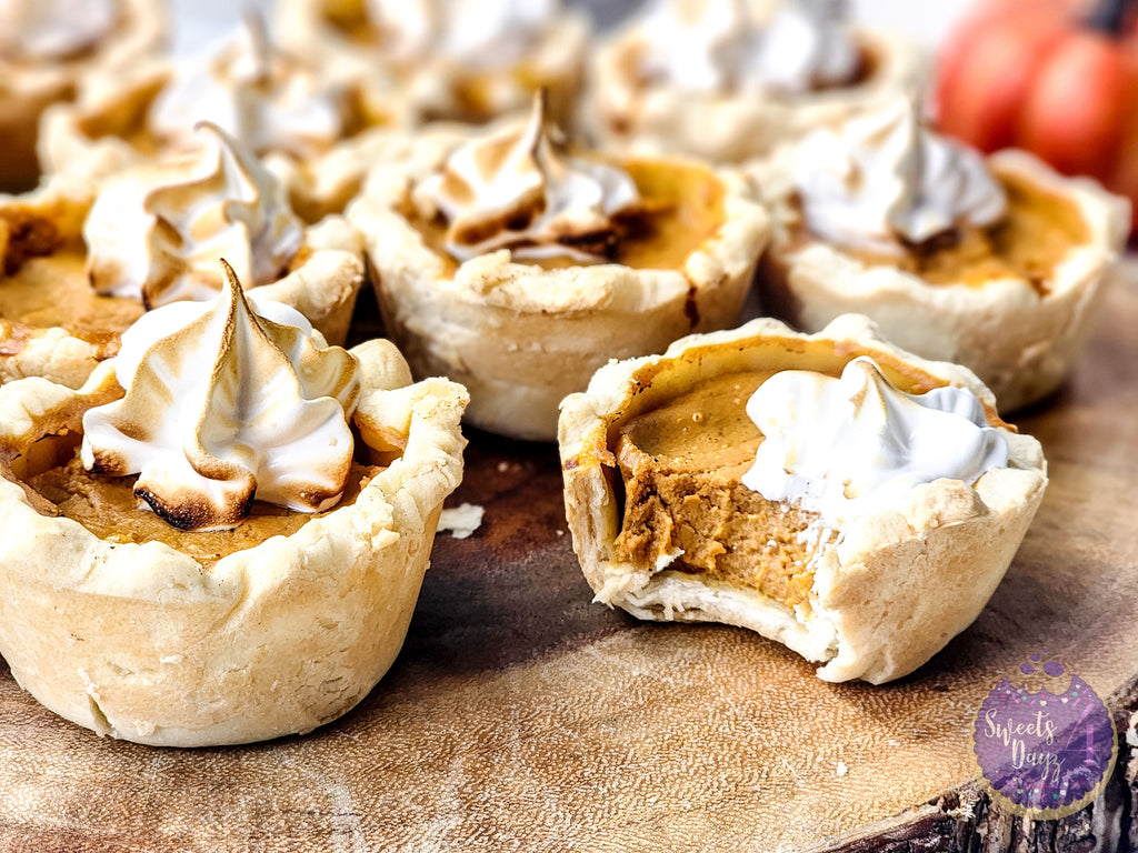 Mini Pumpkin Pies on White