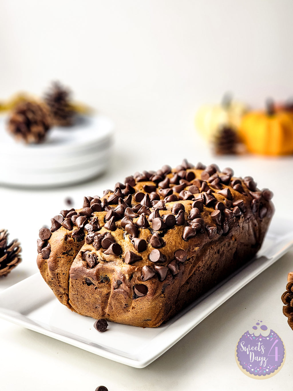 Pumpkin Loaf Bread on White