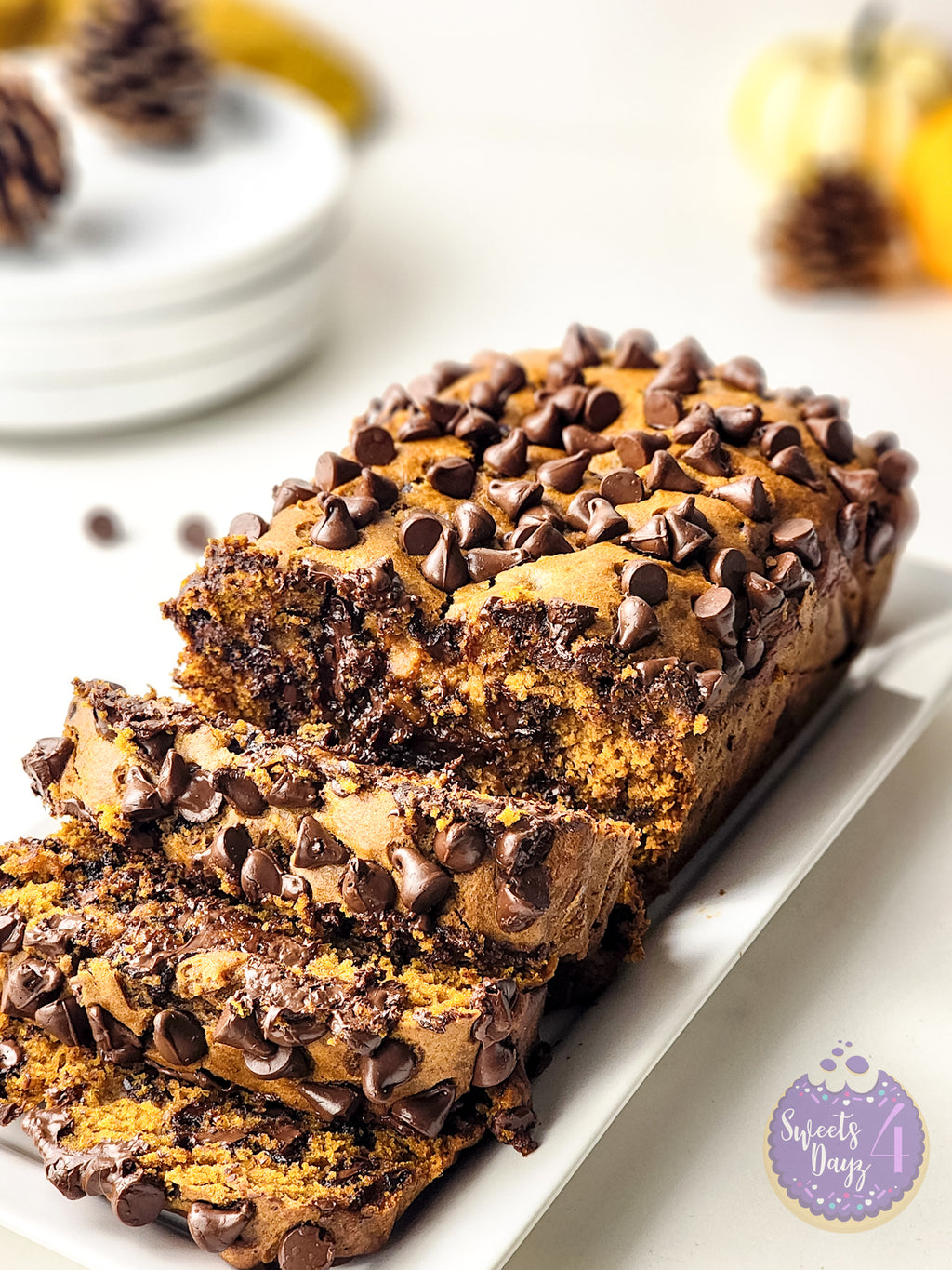 Pumpkin Loaf Bread on White