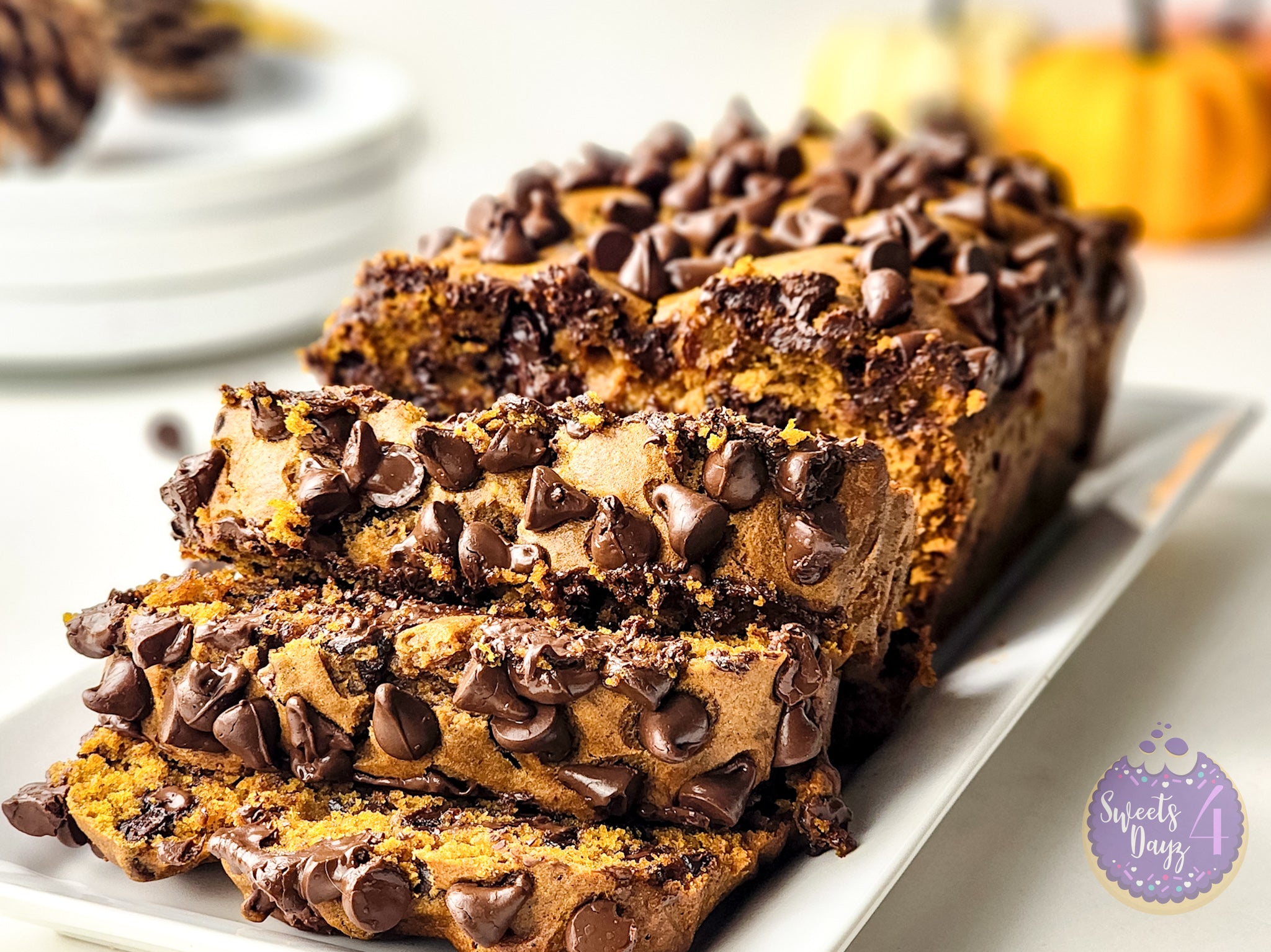 Pumpkin Loaf Bread on White