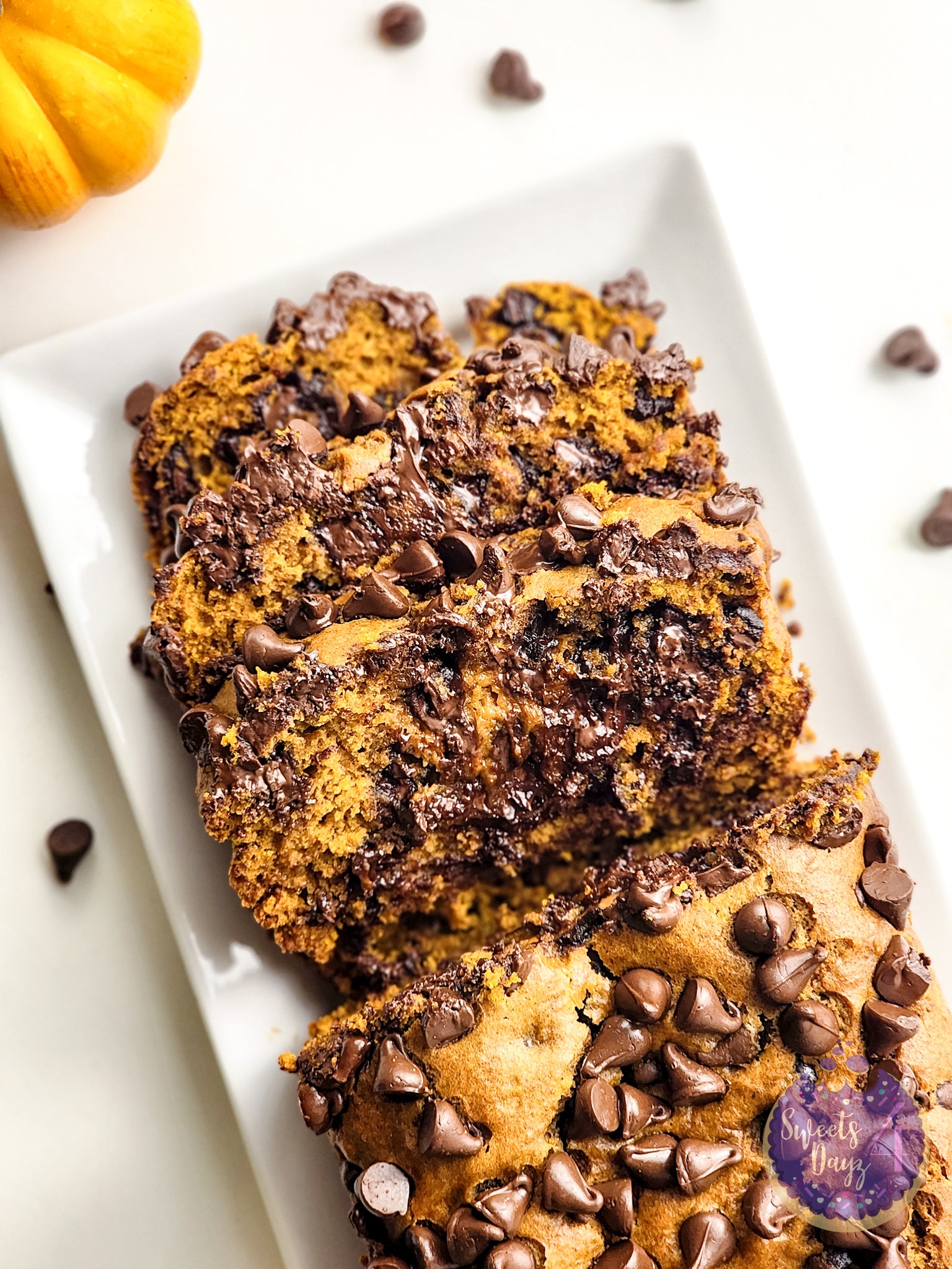 Pumpkin Loaf Bread on White