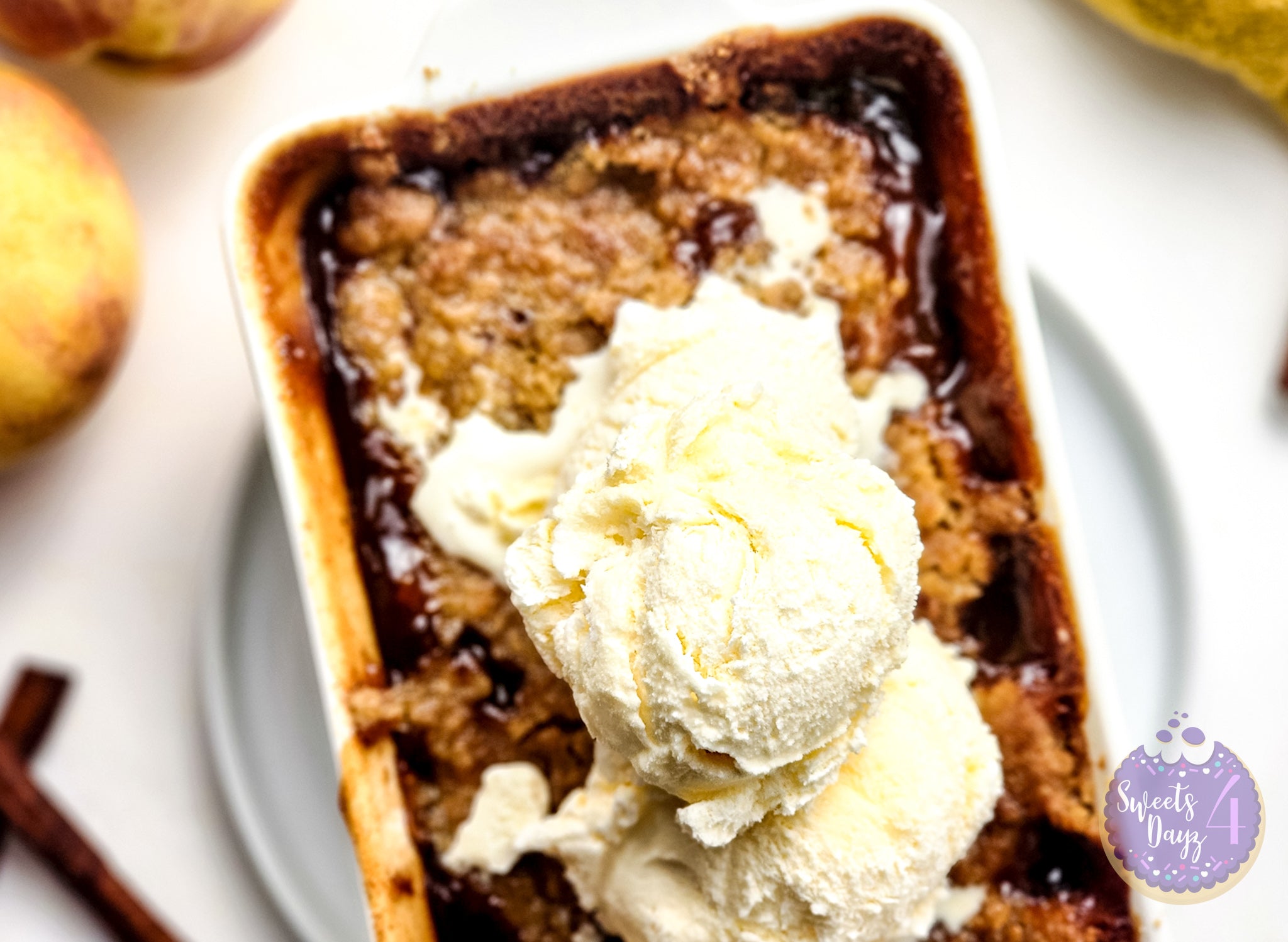 Peach Cobbler For One on White