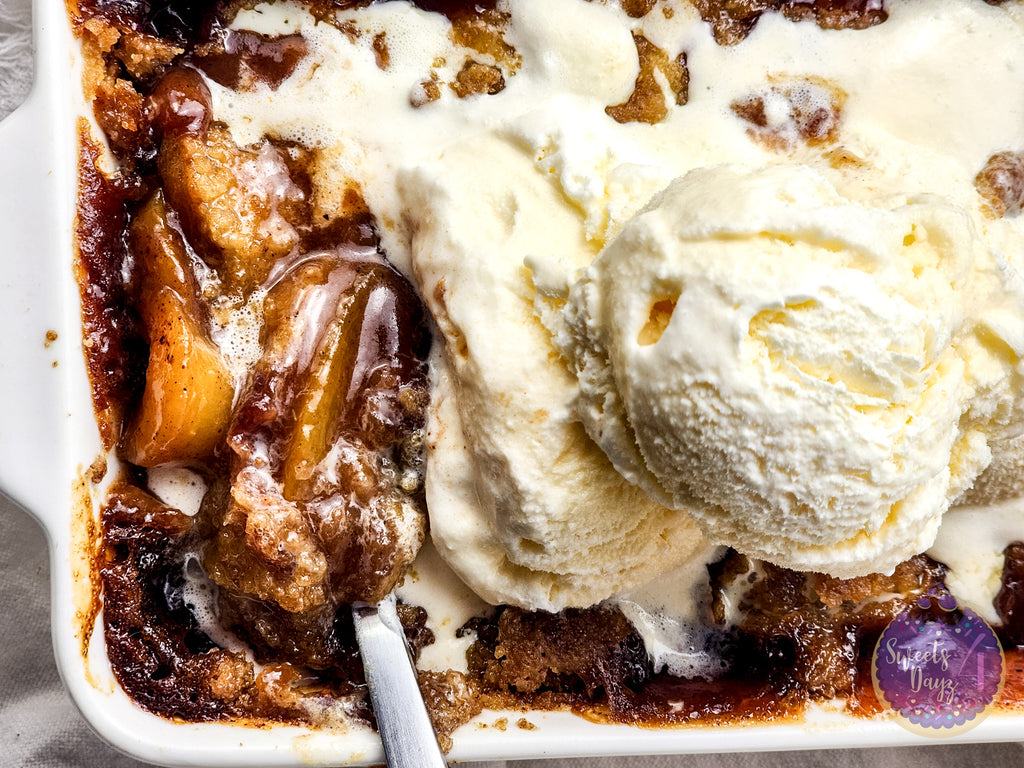 Peach Cobbler For One on White