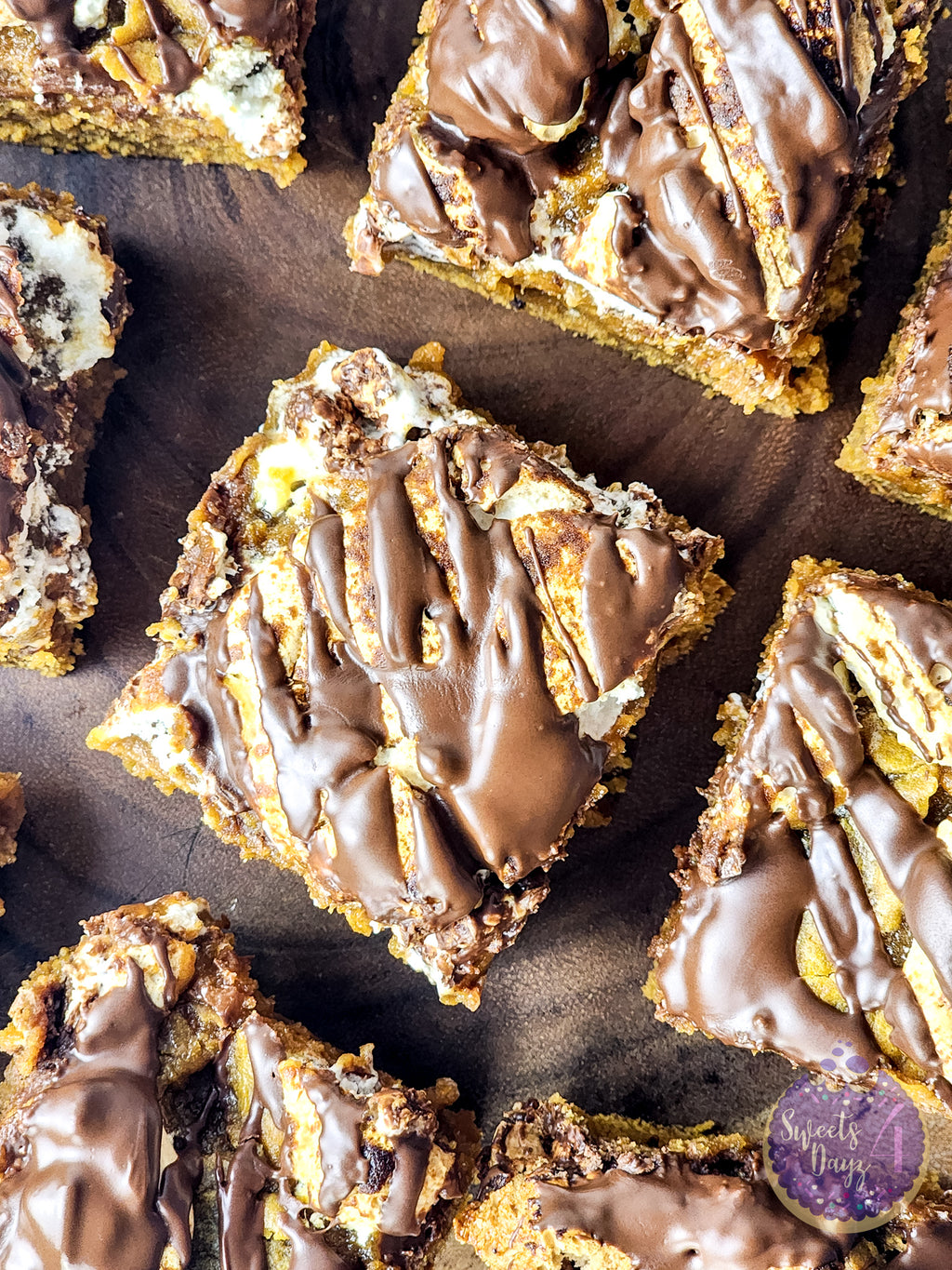 Pumpkin S'mores Bars on Marble