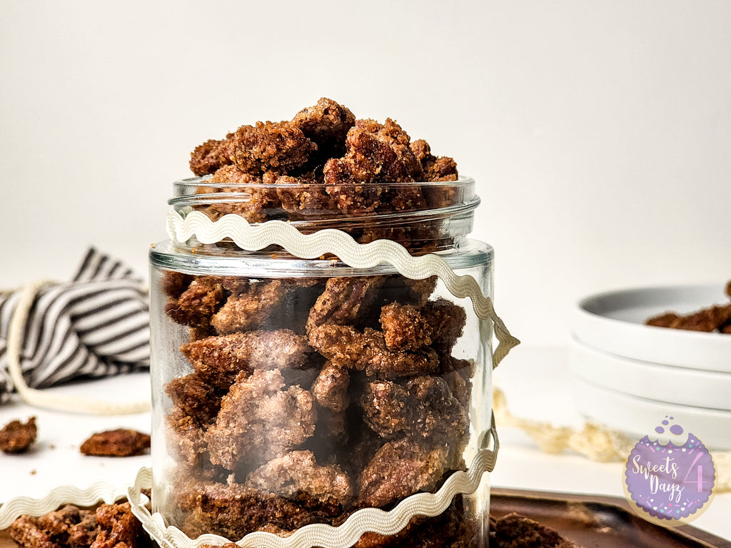 Candied Pecans on White