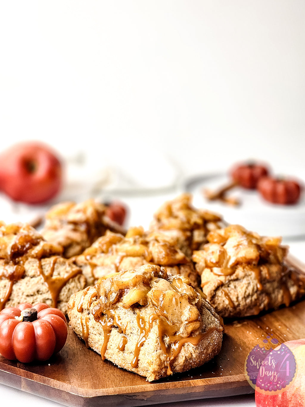 Caramel Apple Scones on Marble