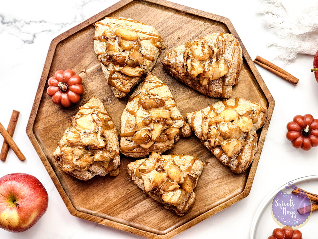 Caramel Apple Scones on Marble