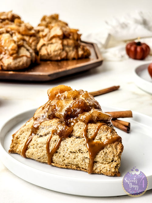 Caramel Apple Scones on Gold Marble