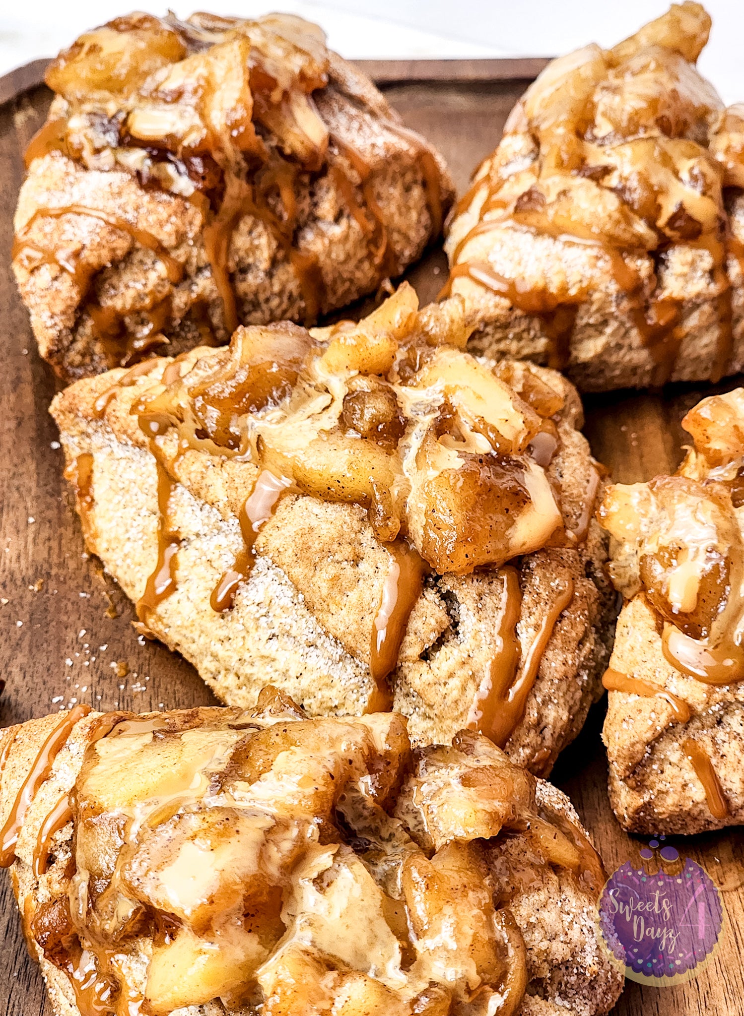 Caramel Apple Scones on Gold Marble