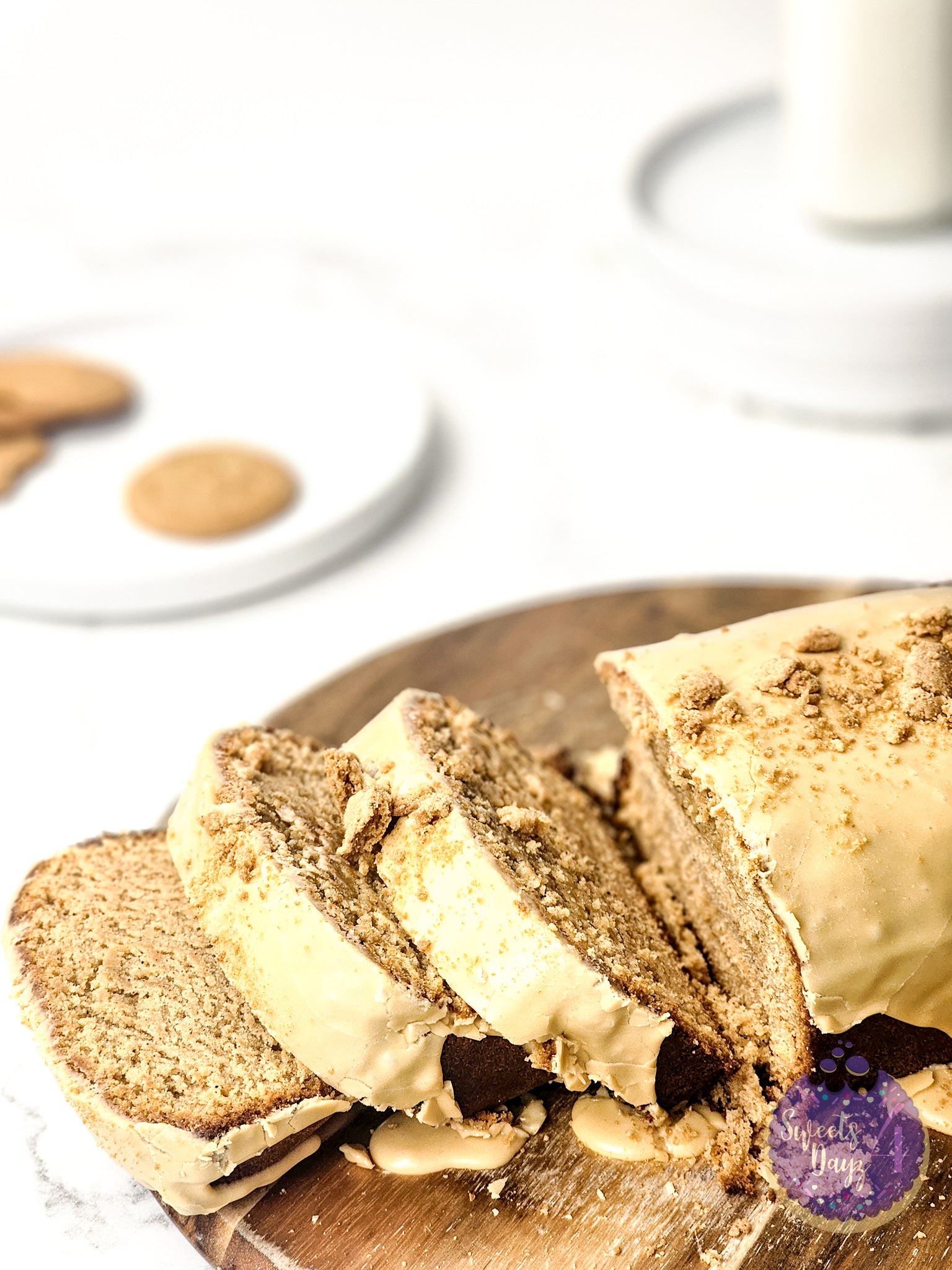 Glazed Gingerbread Pound Cake on Marble