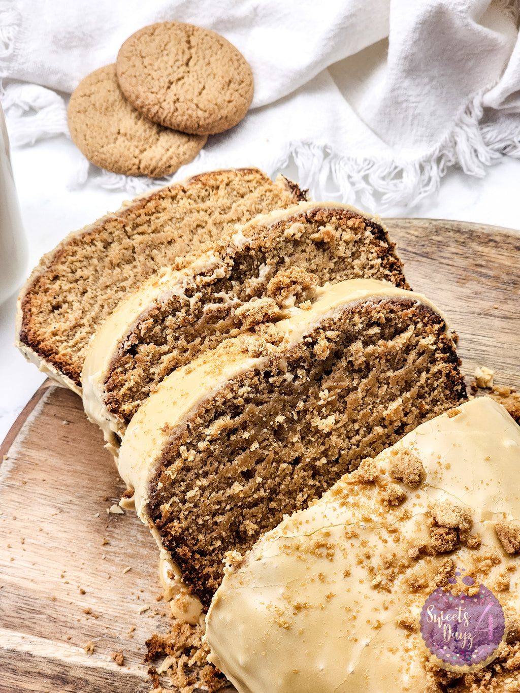 Glazed Gingerbread Pound Cake on Marble