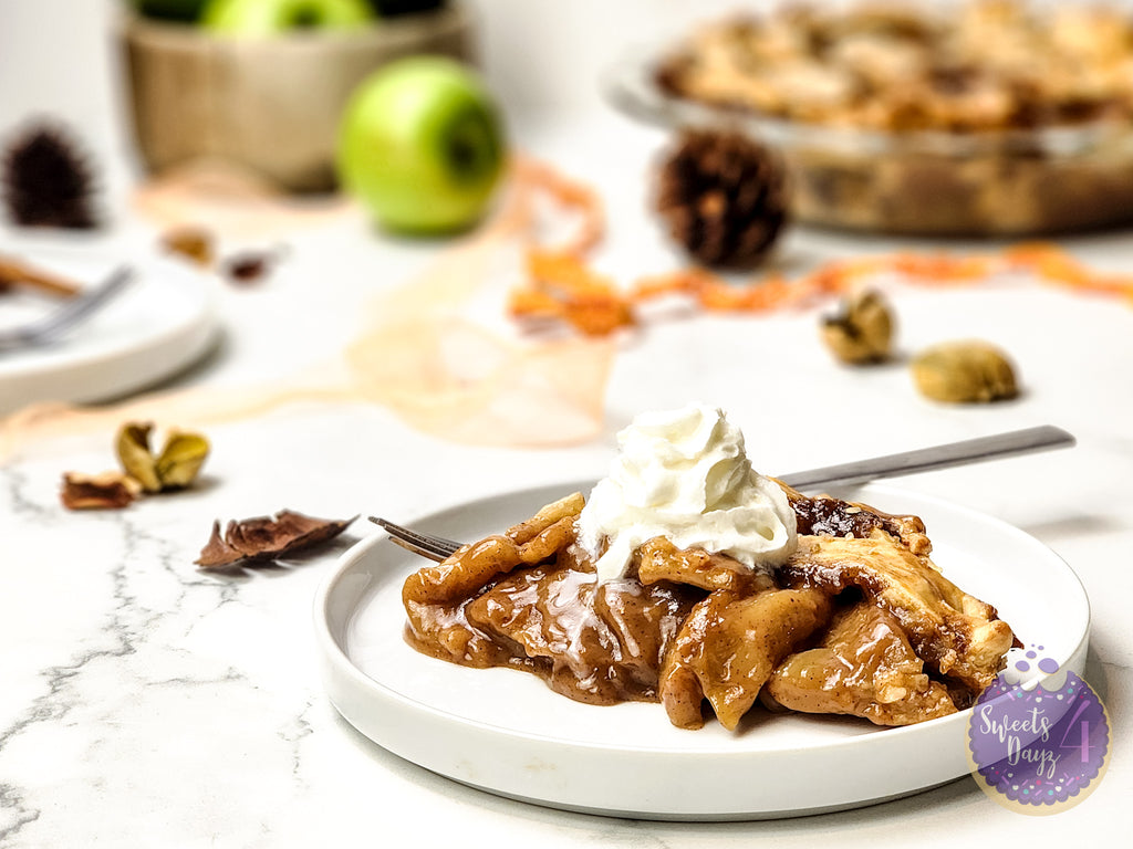 Salted Caramel Apple Pie on Marble