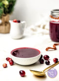 Homemade Cranberry Sauce on Gold Marble