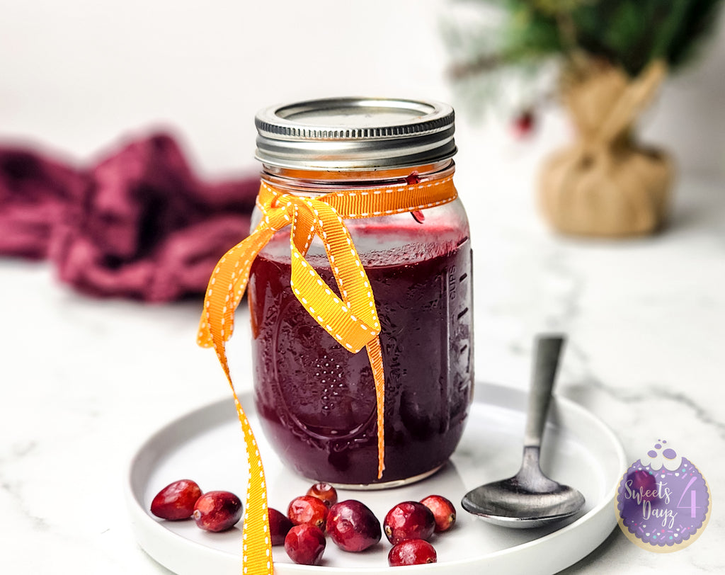 Homemade Cranberry Sauce on Marble