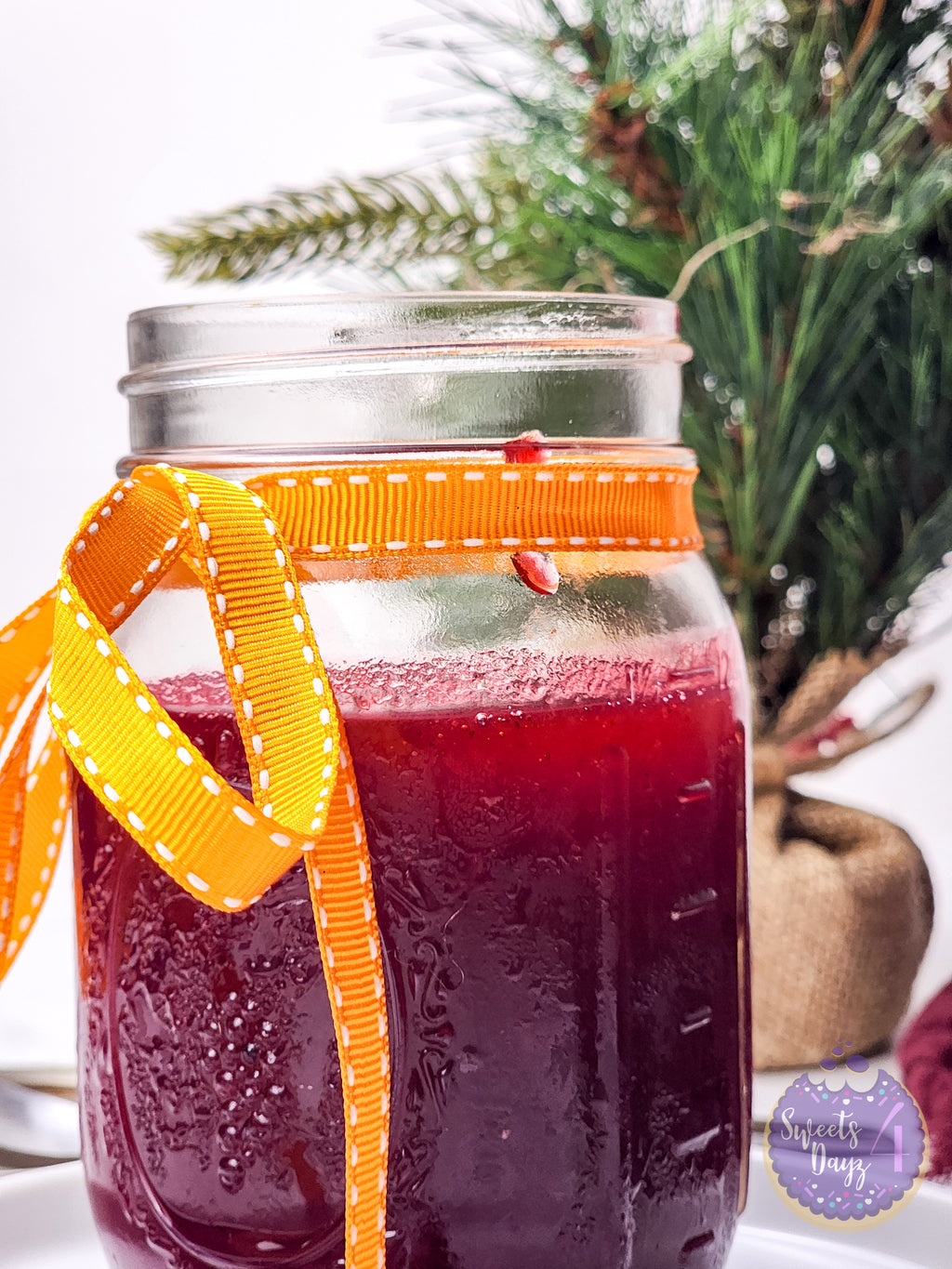 Homemade Cranberry Sauce on Marble