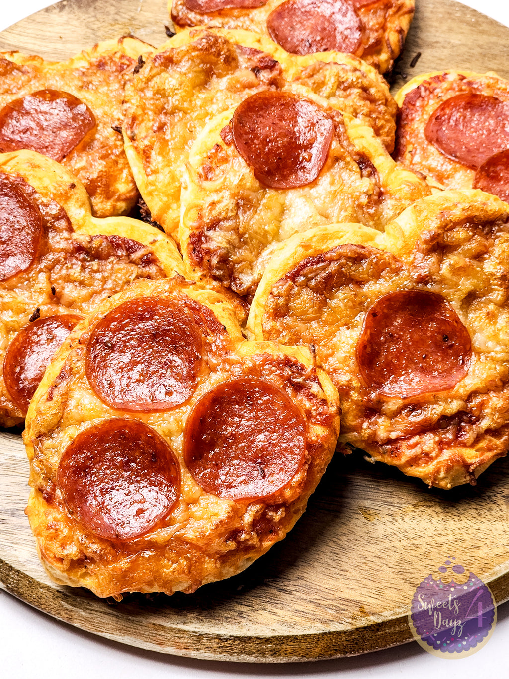 Mini Heart Pizzas on White