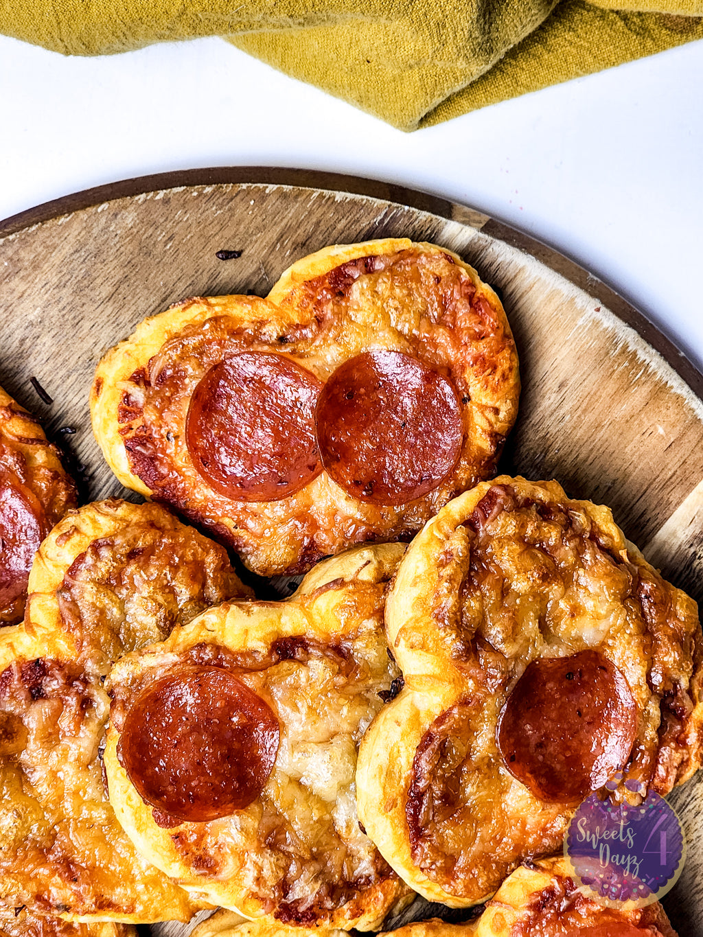 Mini Heart Pizzas on White