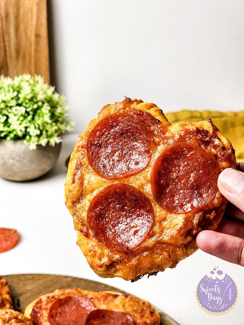 Mini Heart Pizzas on White