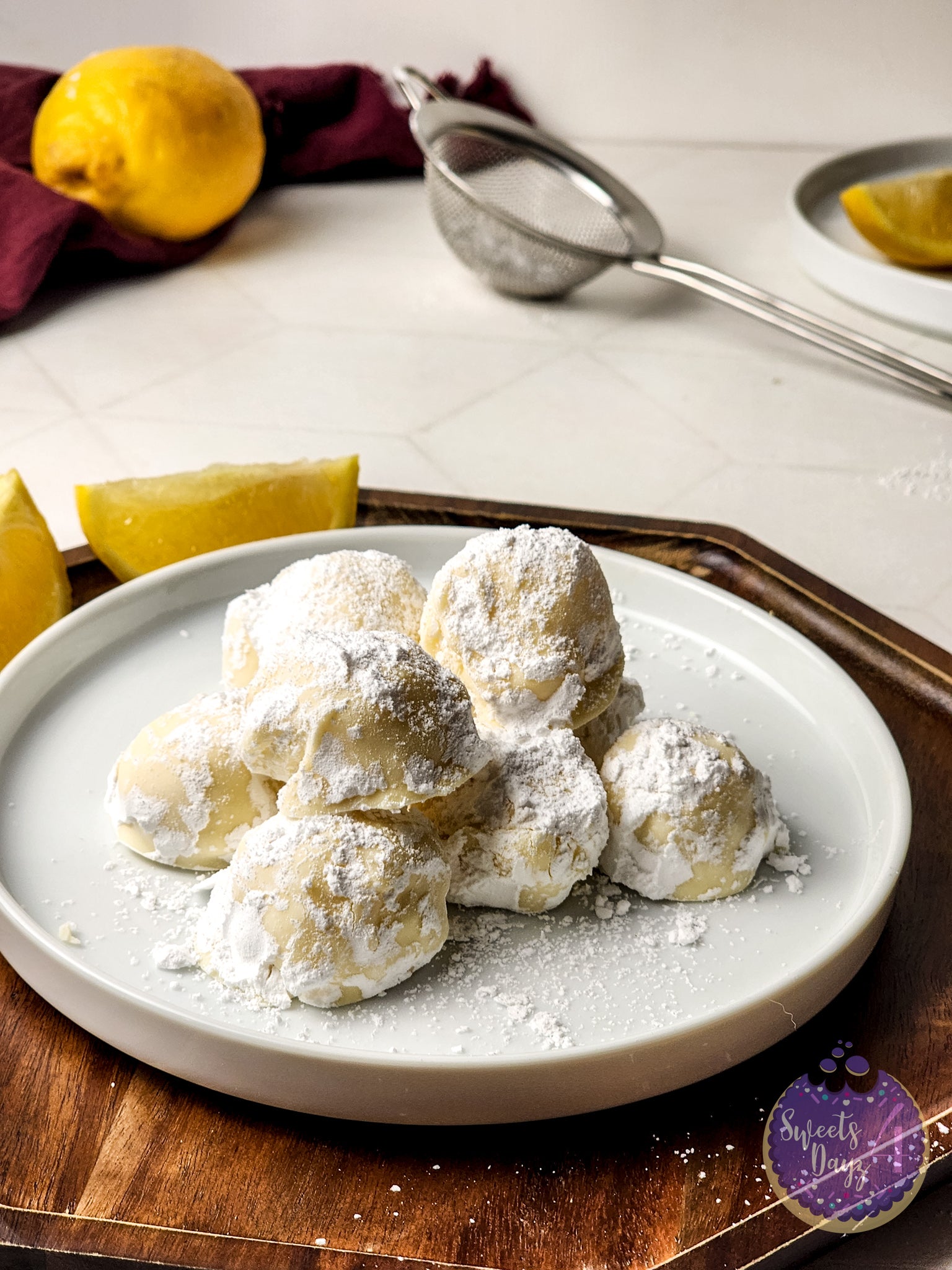 Lemon Bar Truffles on Rhombus