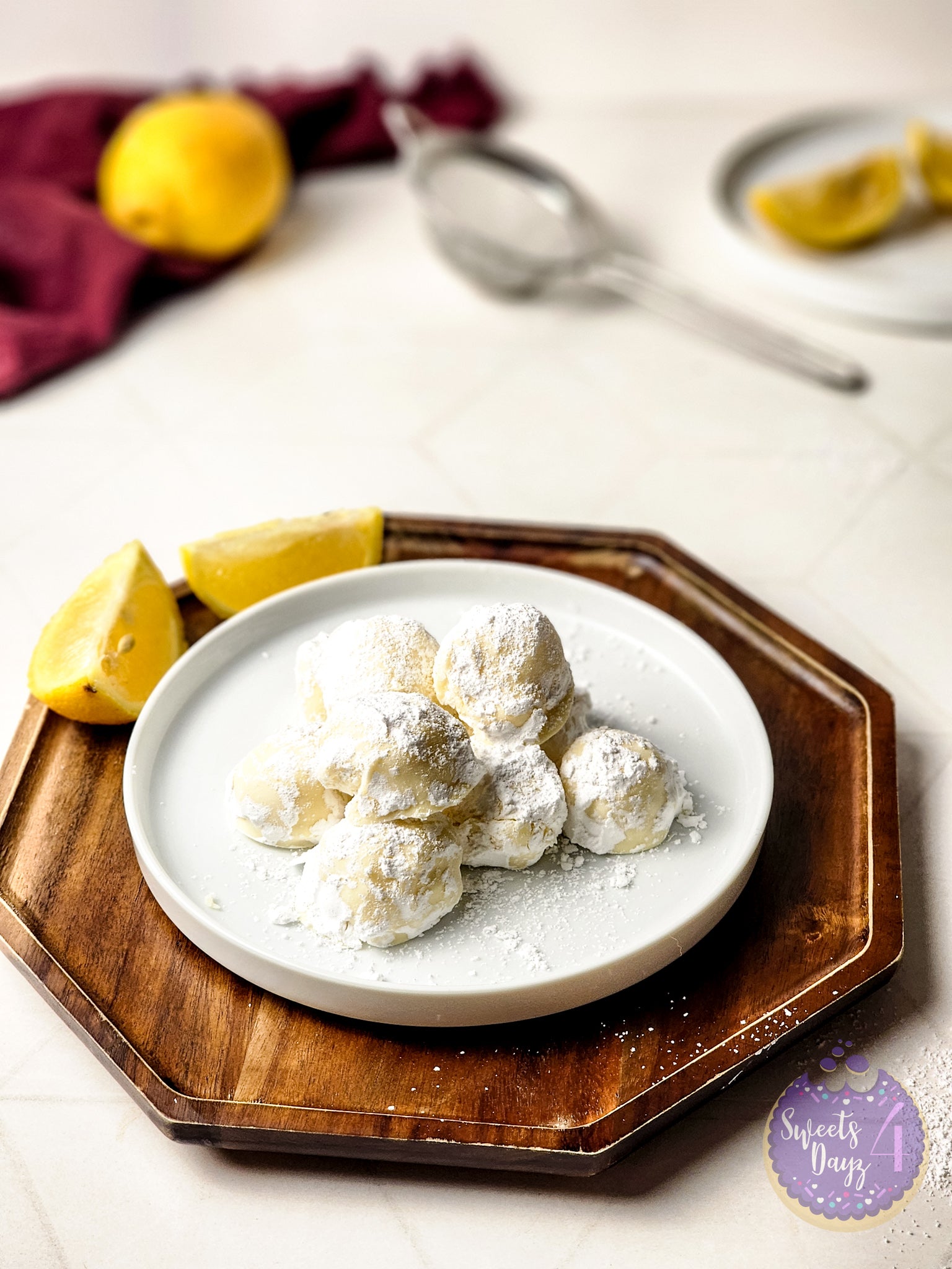 Lemon Bar Truffles on Rhombus