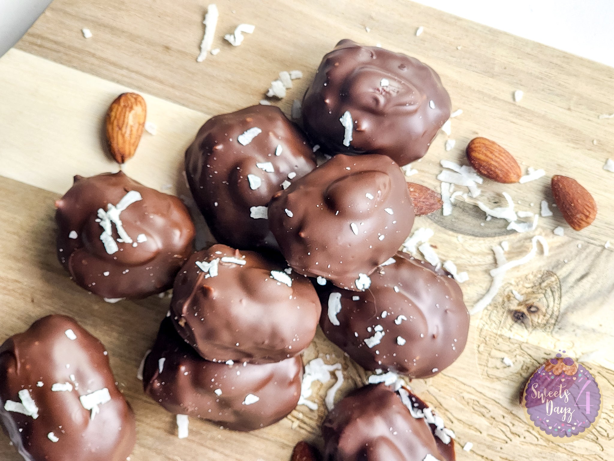 Homemade Almond Joy Bites on White