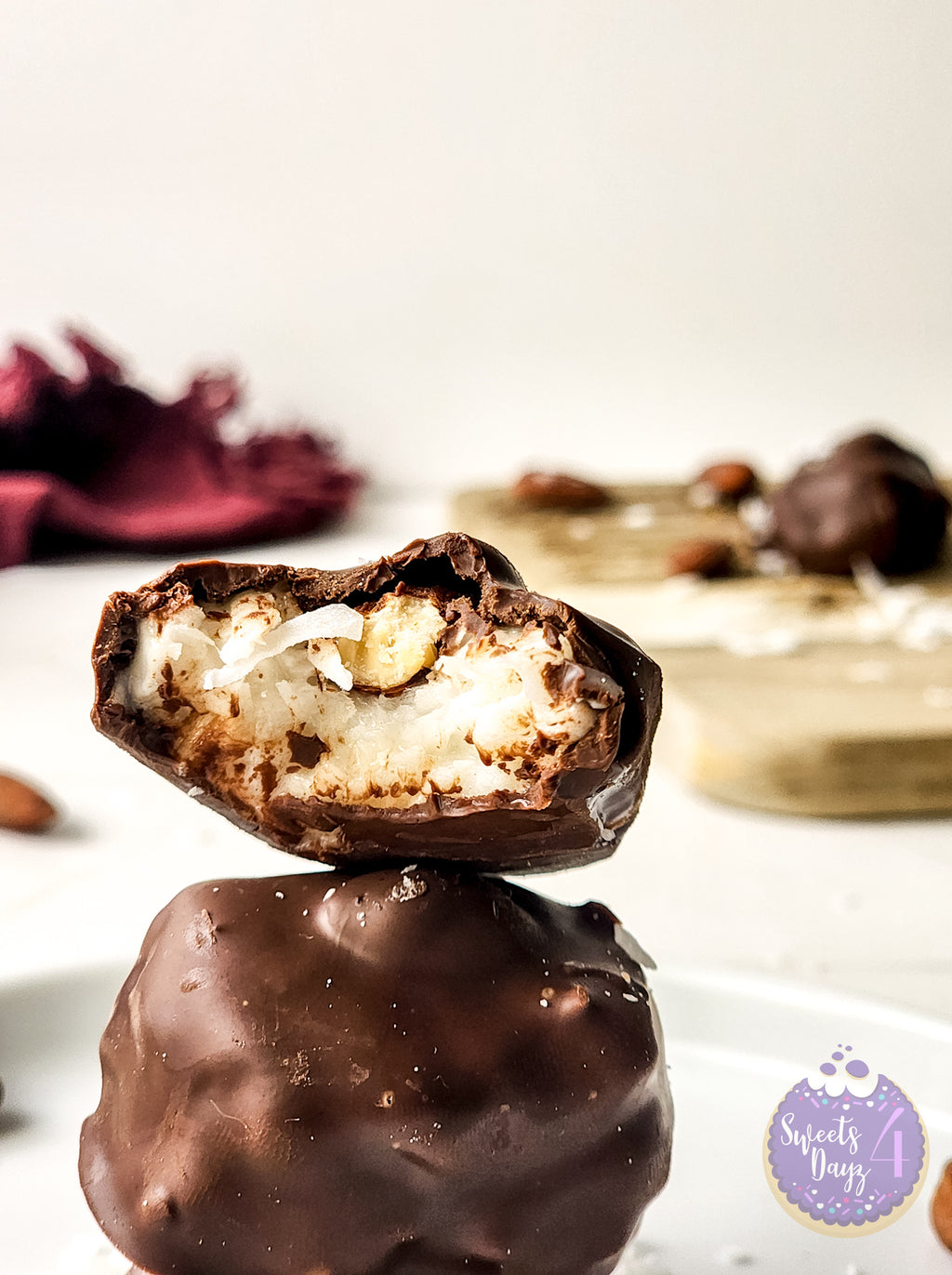 Homemade Almond Joy Bites on Rhombus