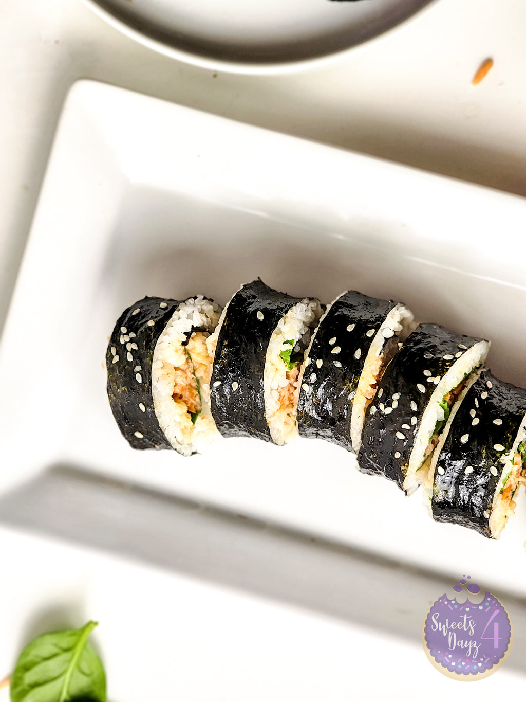 Spicy Tuna Kimbap Rolls on White