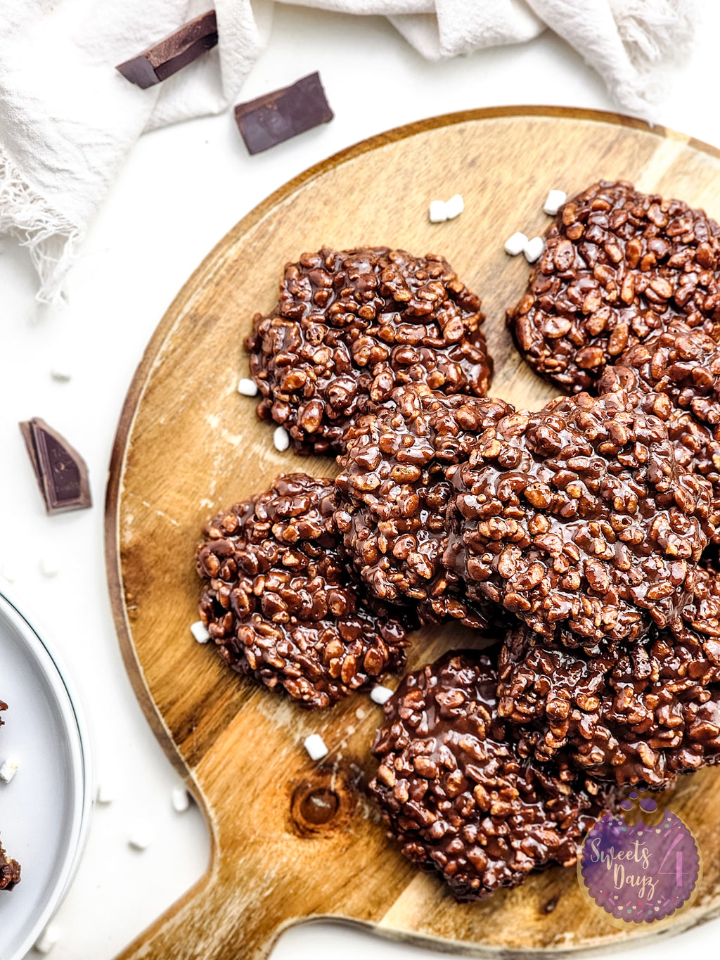 Homemade Star Crunch Cookies on White